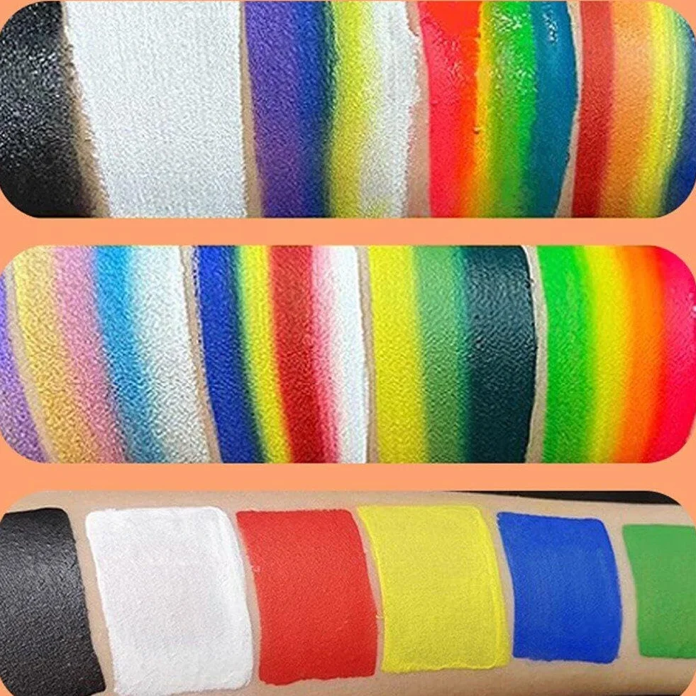 Paleta kolorów twarzy paleta makijażu farba do ciała na bazie wody nietoksyczna farba do twarzy tęcza podzielona paleta kolorów dla dzieci