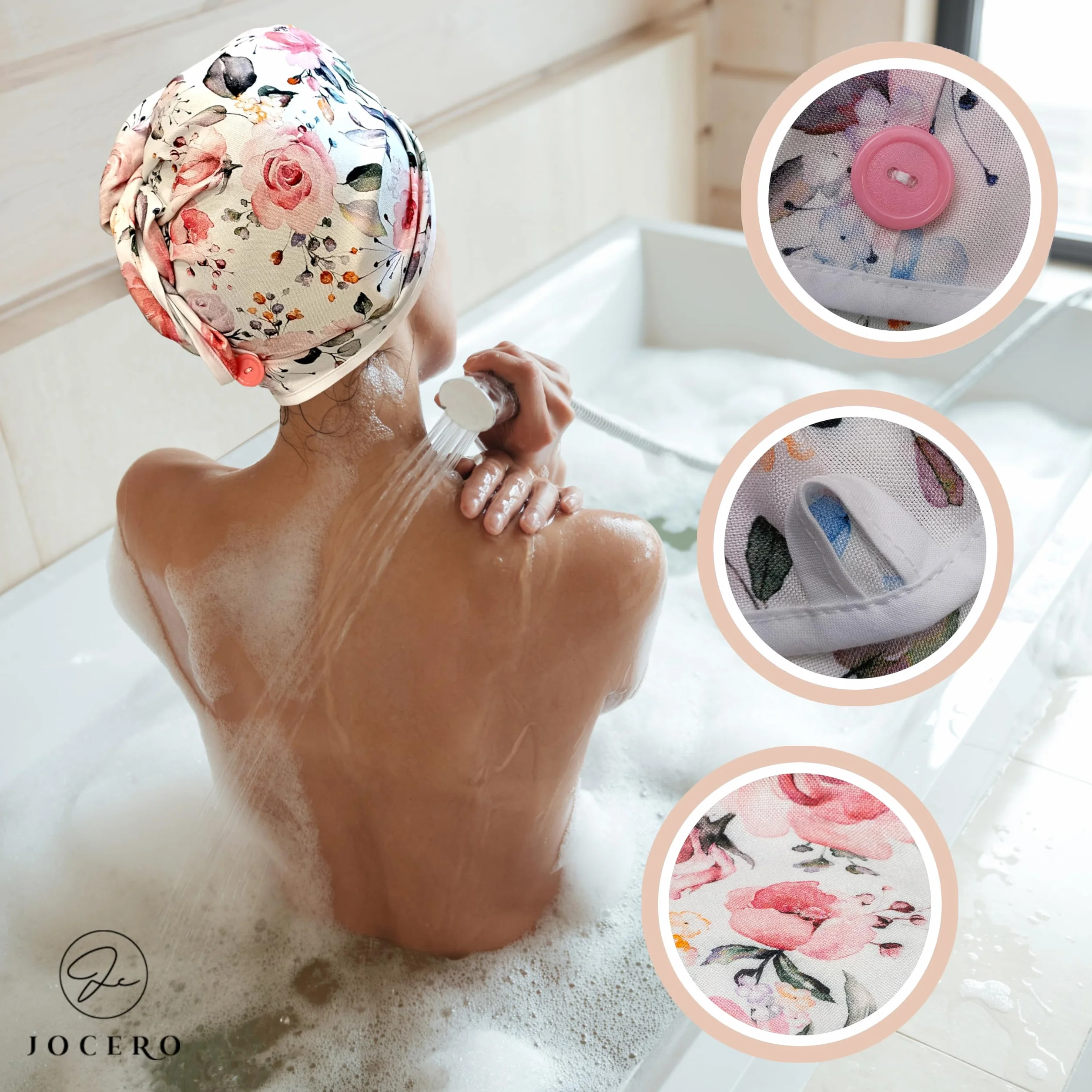 bambusowy turban do włosów z guzikiem - turban do każdego rodzaju włosów - szybkoschnący ręcznik do włosów - ręcznie robiony ręcznik do włosów z gumką