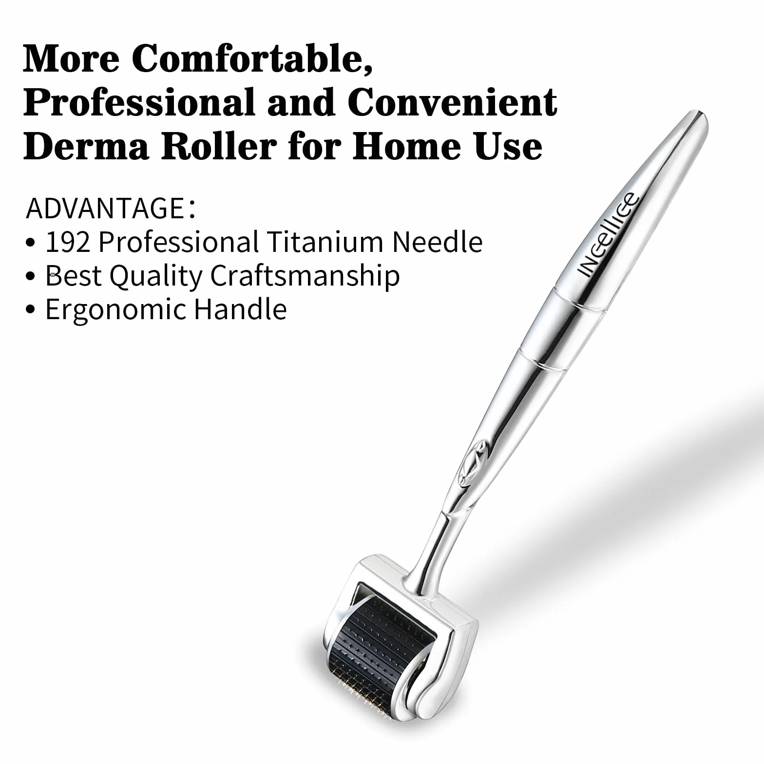 Derma Roller 192 prawdziwe igły, derma Roller 1,0 mm Titanium, skalp Derma Roller Roller do porostu brody, profesjonalny wałek do pielęgnacji skóry dla kobiet i mężczyzn