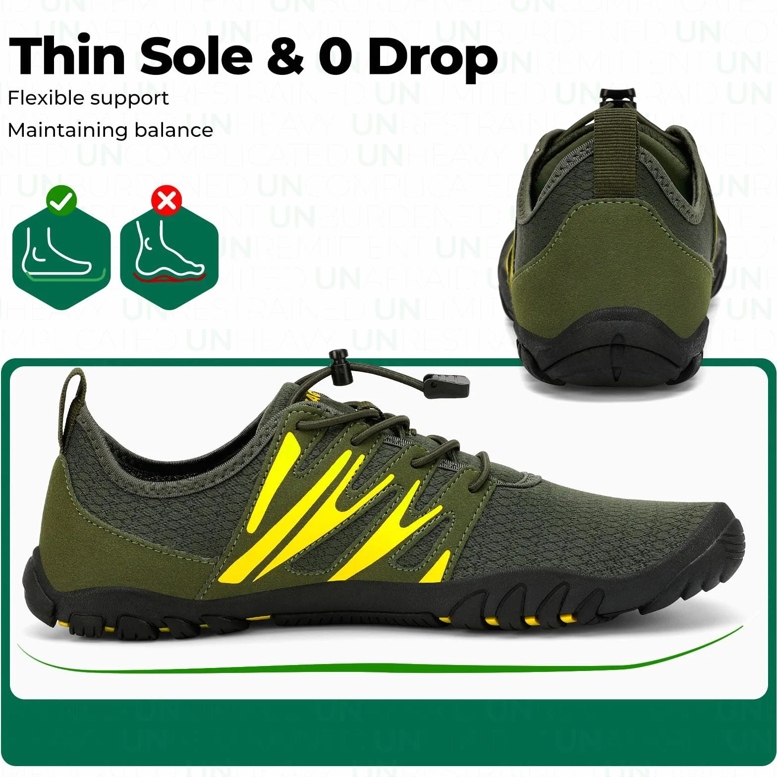 SAGUARO Barefoot Męskie buty do rakiety, lekkie, oddychające, szybkoschnące, 39-48