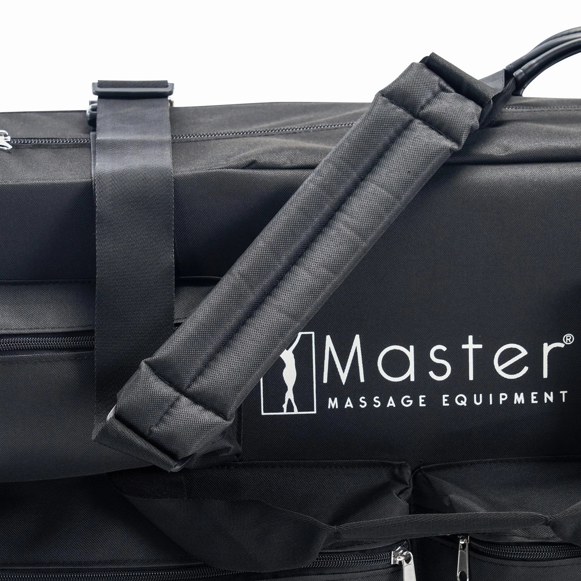 Master Massage Torba transportowa na leżaki do masażu, tkanina nylonowa, jeszcze łatwiejszy transport, czarna (z kółkami)