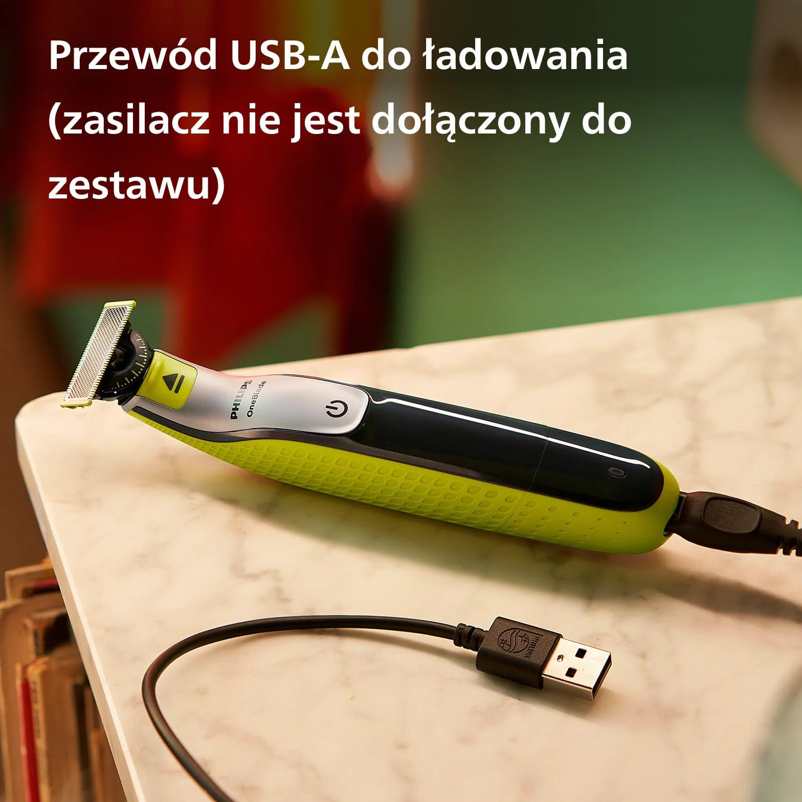 Autentyczny Golarka hybrydowa Philips OneBlade 360 Face — Elektryczny Trymer do Brody i Golarka, z Ostrzem 360, Dwoma Ostrzami 360 do Twarzy, Regulowaną Nasadką do Przycinania 5 w 1