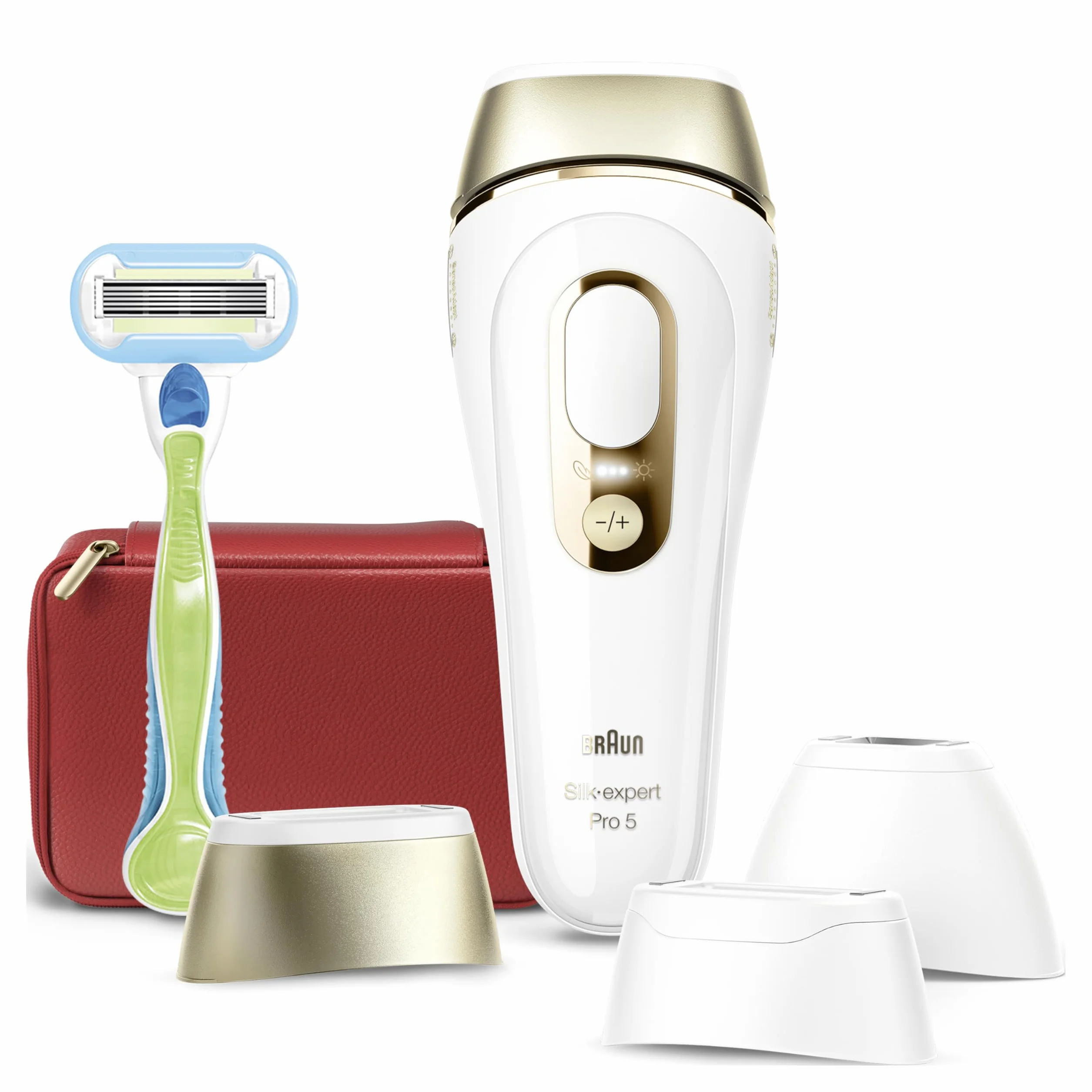 Braun IPL Silk·expert Pro 5 PL5262, depilator do usuwania włosów, 3 nasadki, golarka Venus