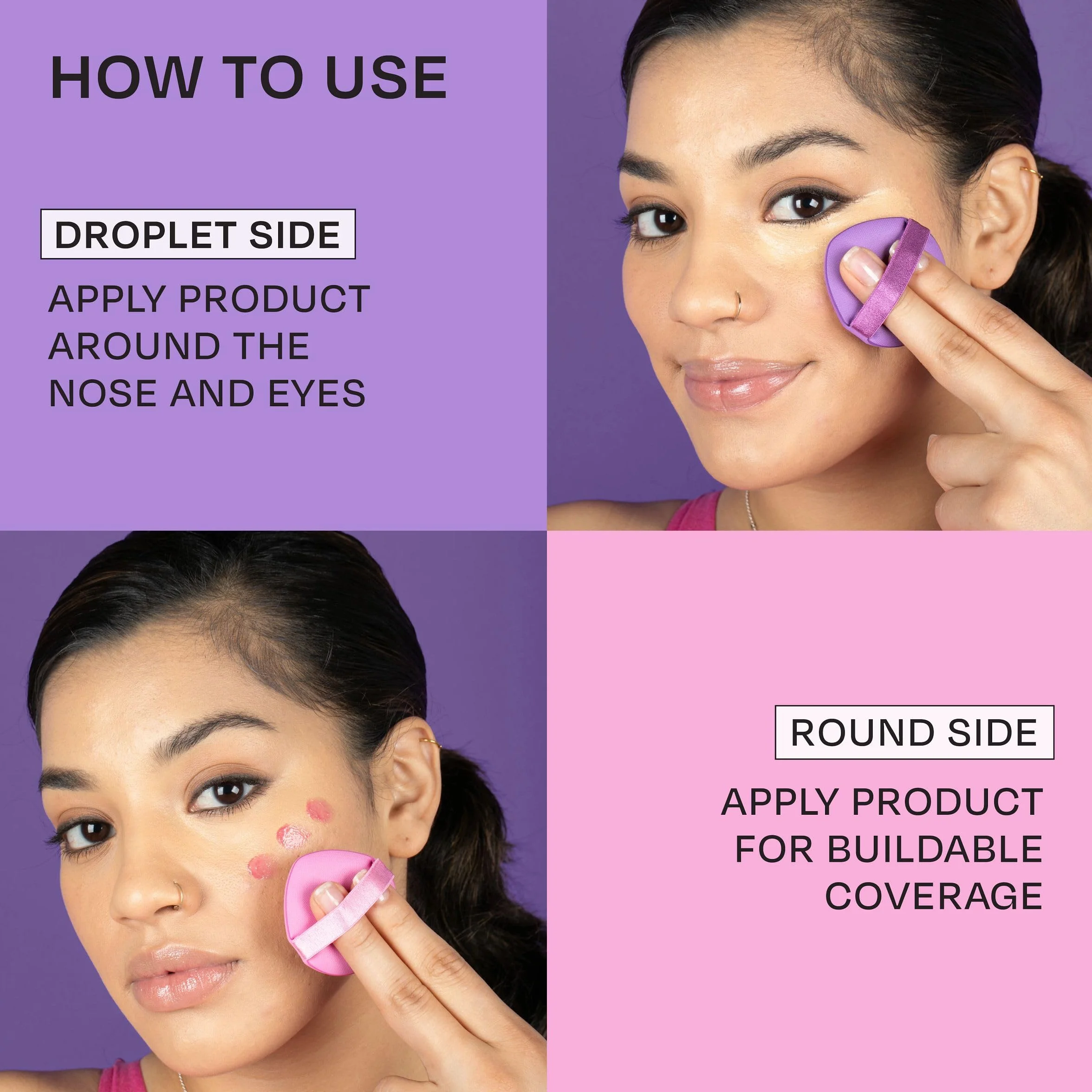 Freeman Blend N' Set Liquid Puff 8 Count Round Makeup Blending Puffs for Liquid & Cream Concealer Blush Highlight