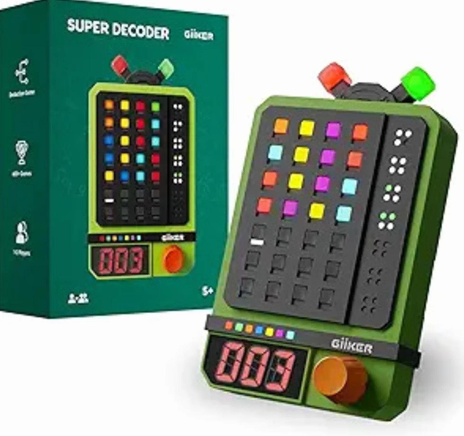 GiiKER Super Decoder – gra polegająca na łamaniu kodów elektronicznych | Poziom 600 | Zagadka z kodem kolorów złożona z 4 części | Tryb solo i duet | Tragbare Denkspel dla dzieci i dorosłych