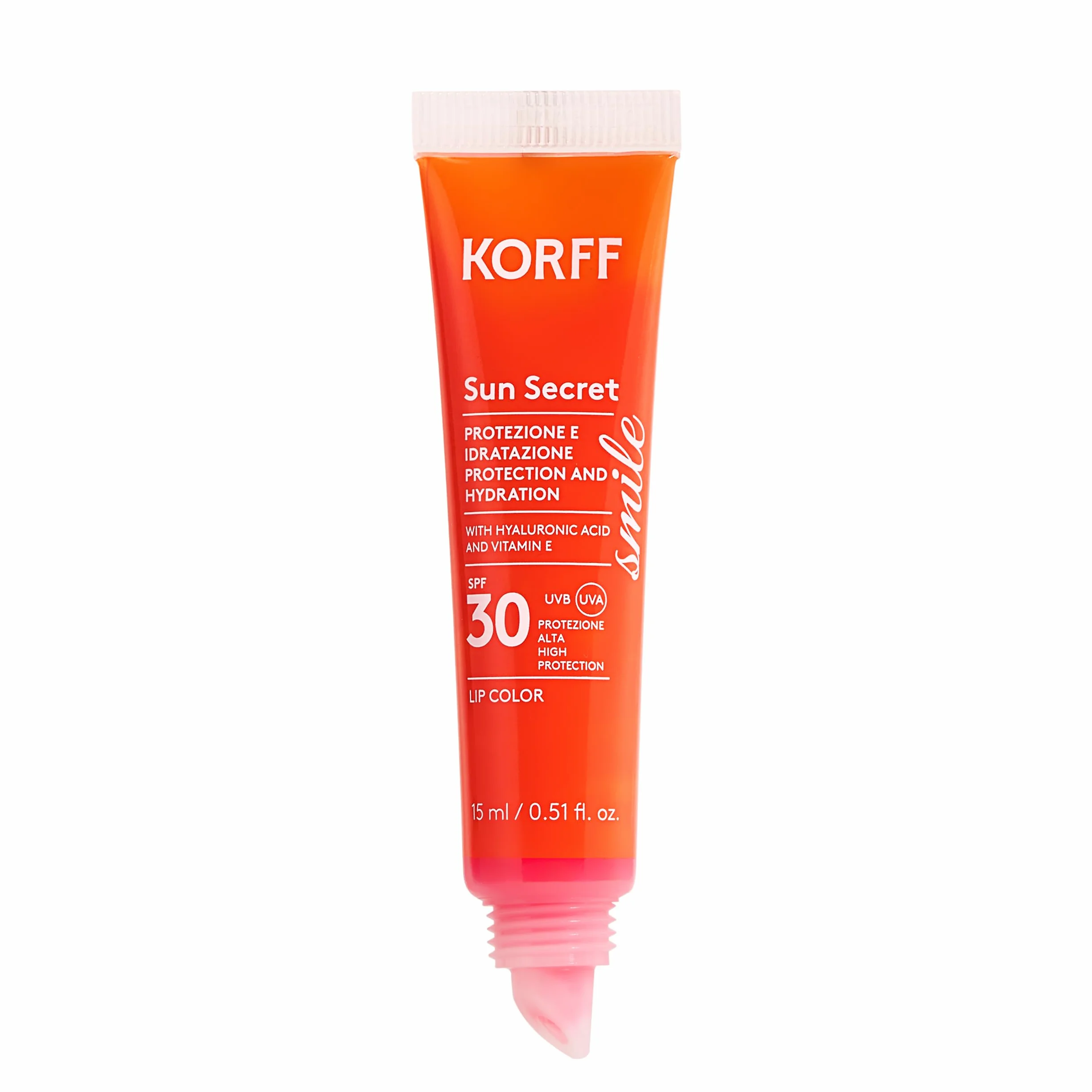 Korff Sun Secret Smile Lip Color SPF30, 02 Raspberry Pink, 15 ml