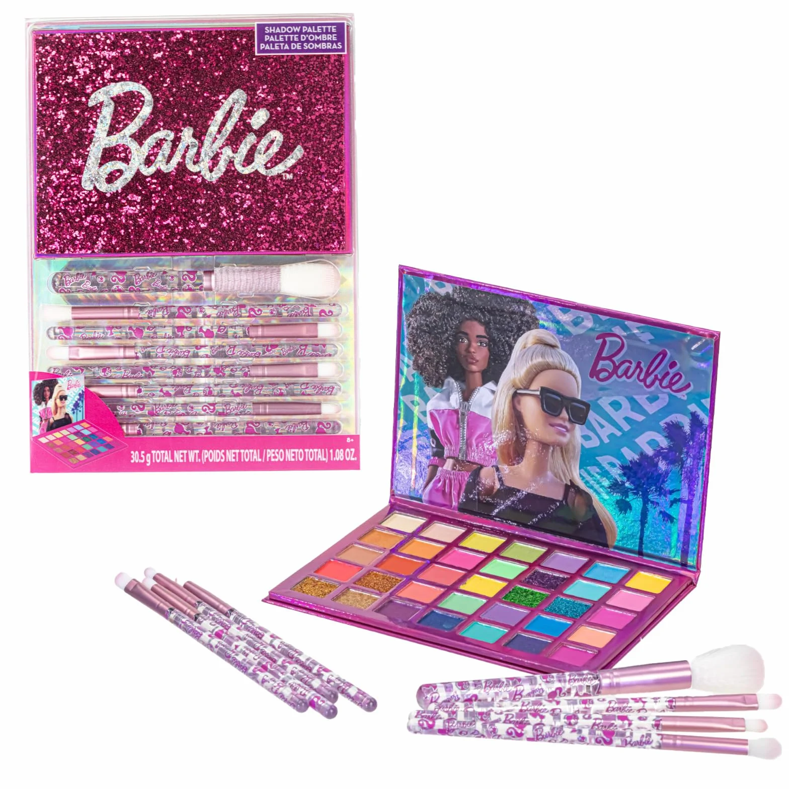 Barbie Paleta Cieni 35 Kolorów z 8 Pędzlami do Makijażu