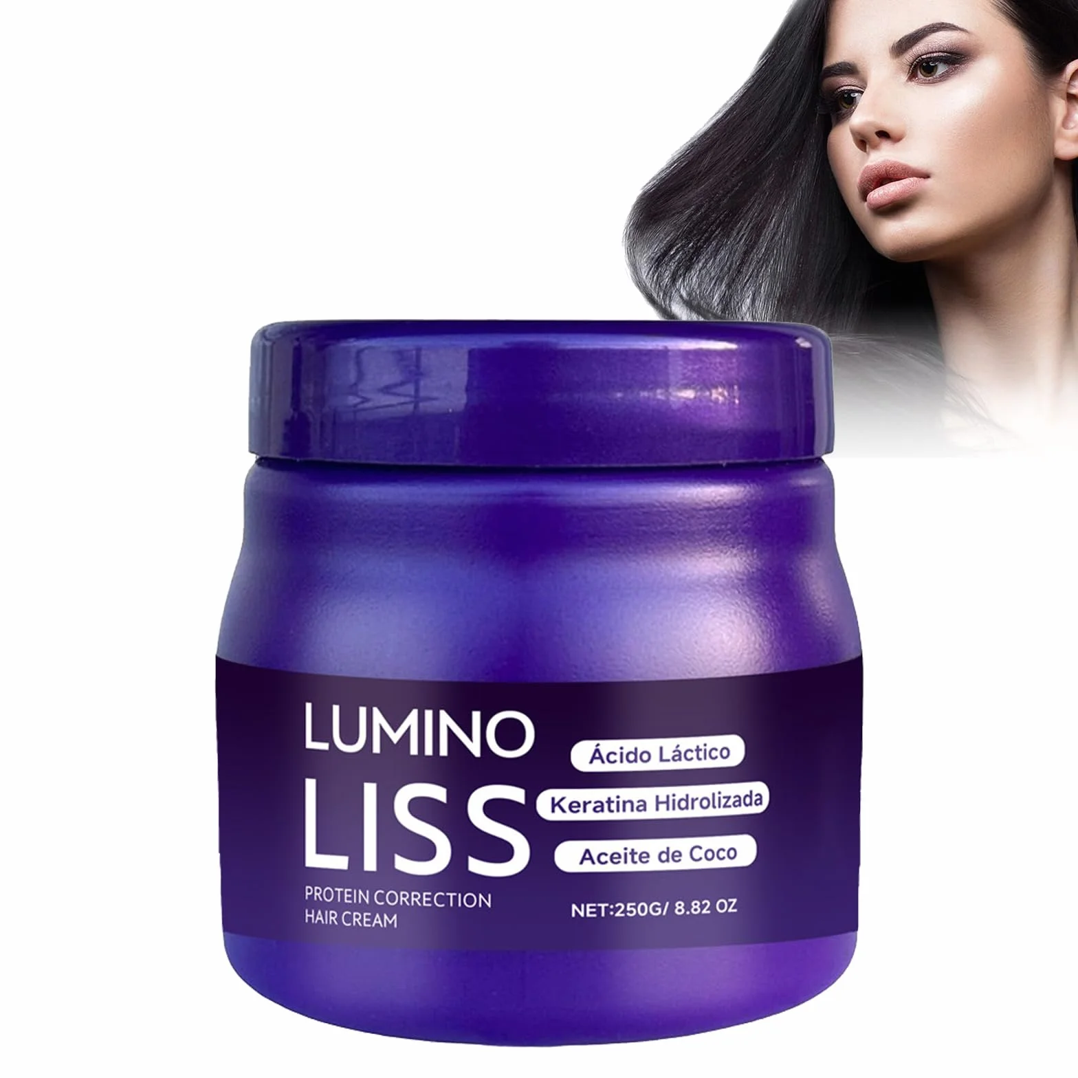 Krem do prostowania włosów proteinowy wygładzający naprawa uszkodzonych włosów Purple StraighteningCream