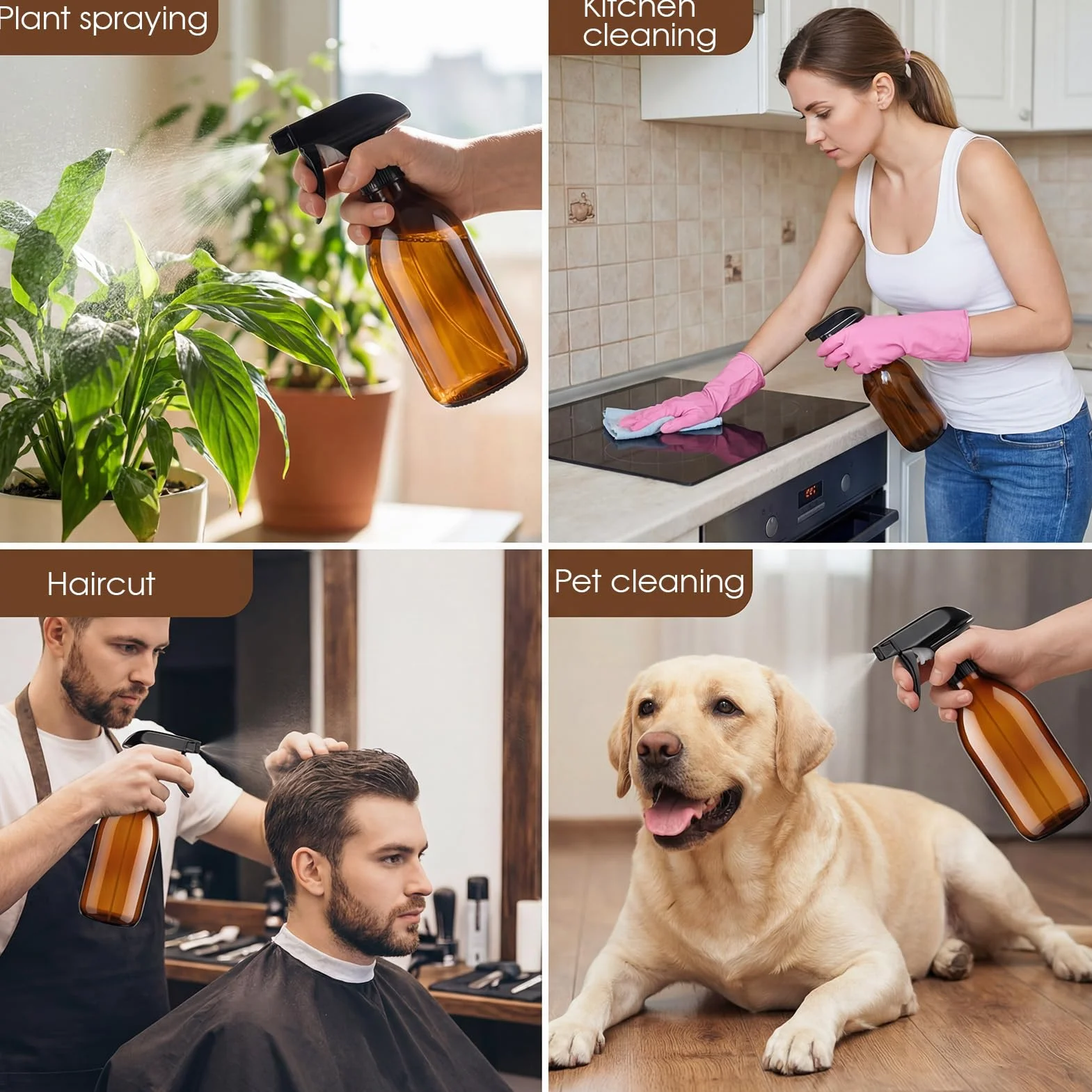 2 sztuki 500 ml spryskiwaczy szklanych, szklany rozpylacz do roślin, naczynie do napełnienia spryskiwaczy z regulowanym dyszą do natrysku, spryskiwacze do czyszczenia, olejków eterycznych