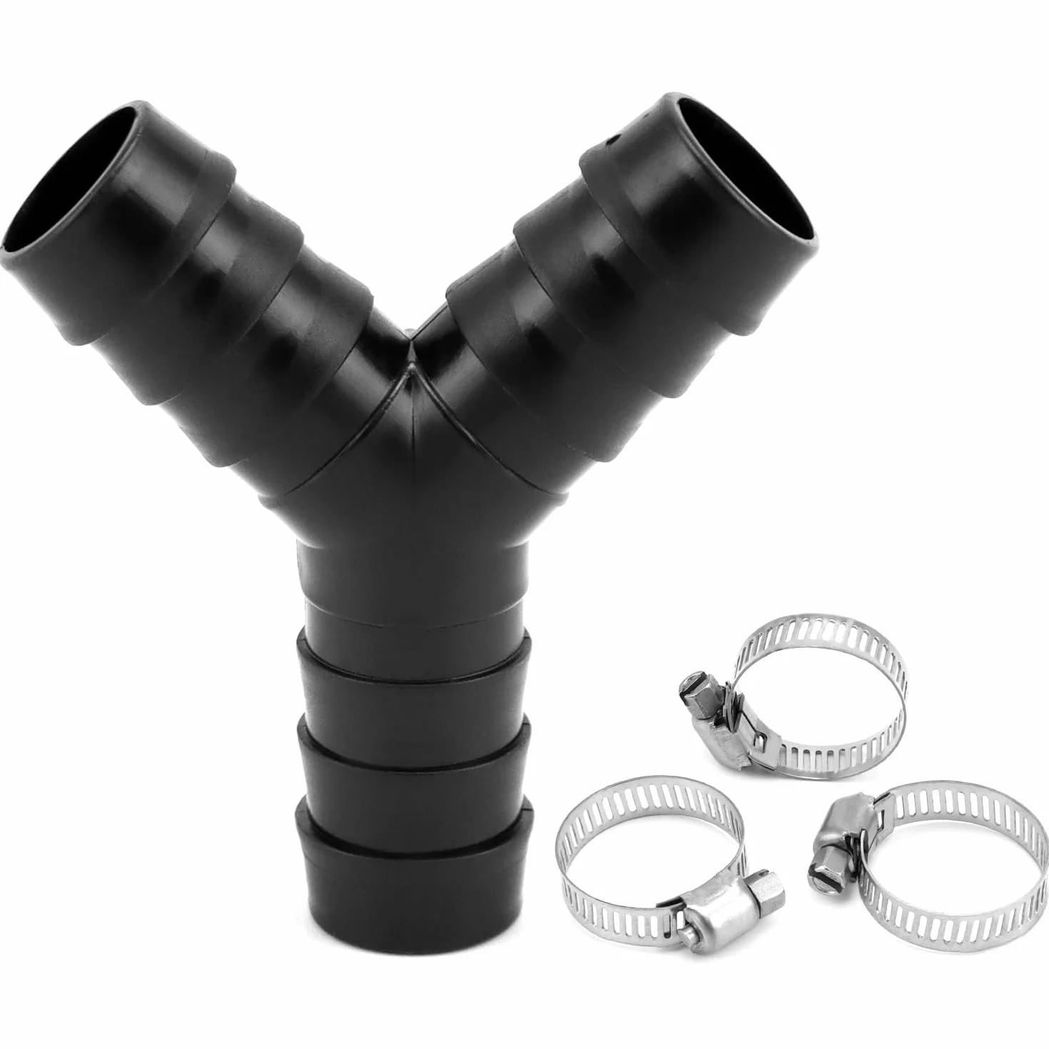 QWORK® 2-drożne złącze Y, adapter odpływowy do pralki z 3 zaciskami węża