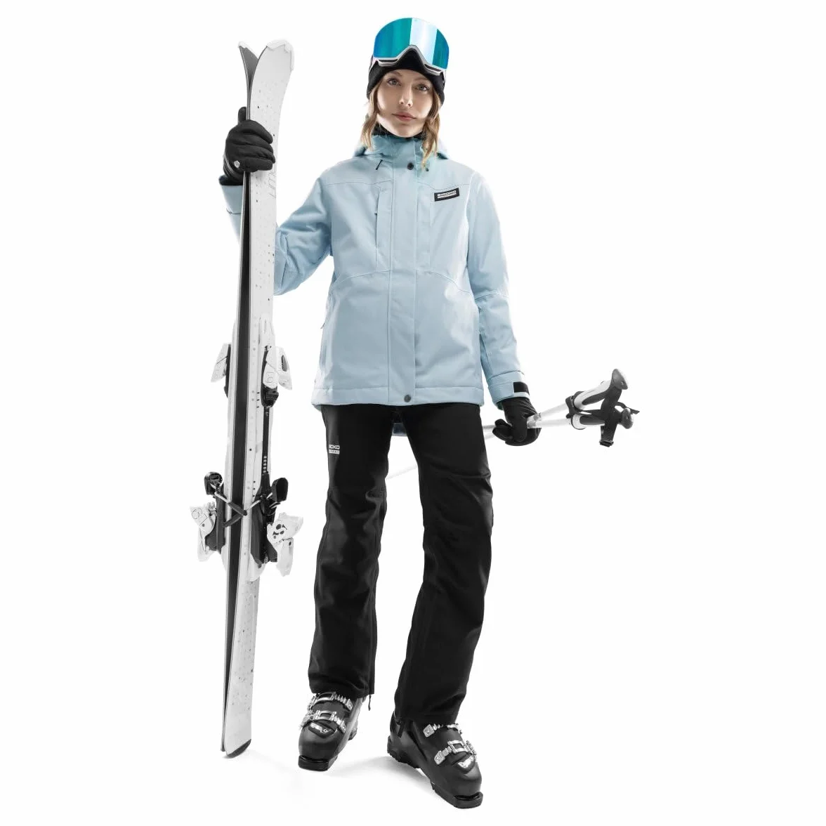SIROKO - Ocieplana Kurtka Snowboardowa dla Kobiet Siroko W4-W Pole - XXS - Niebieski