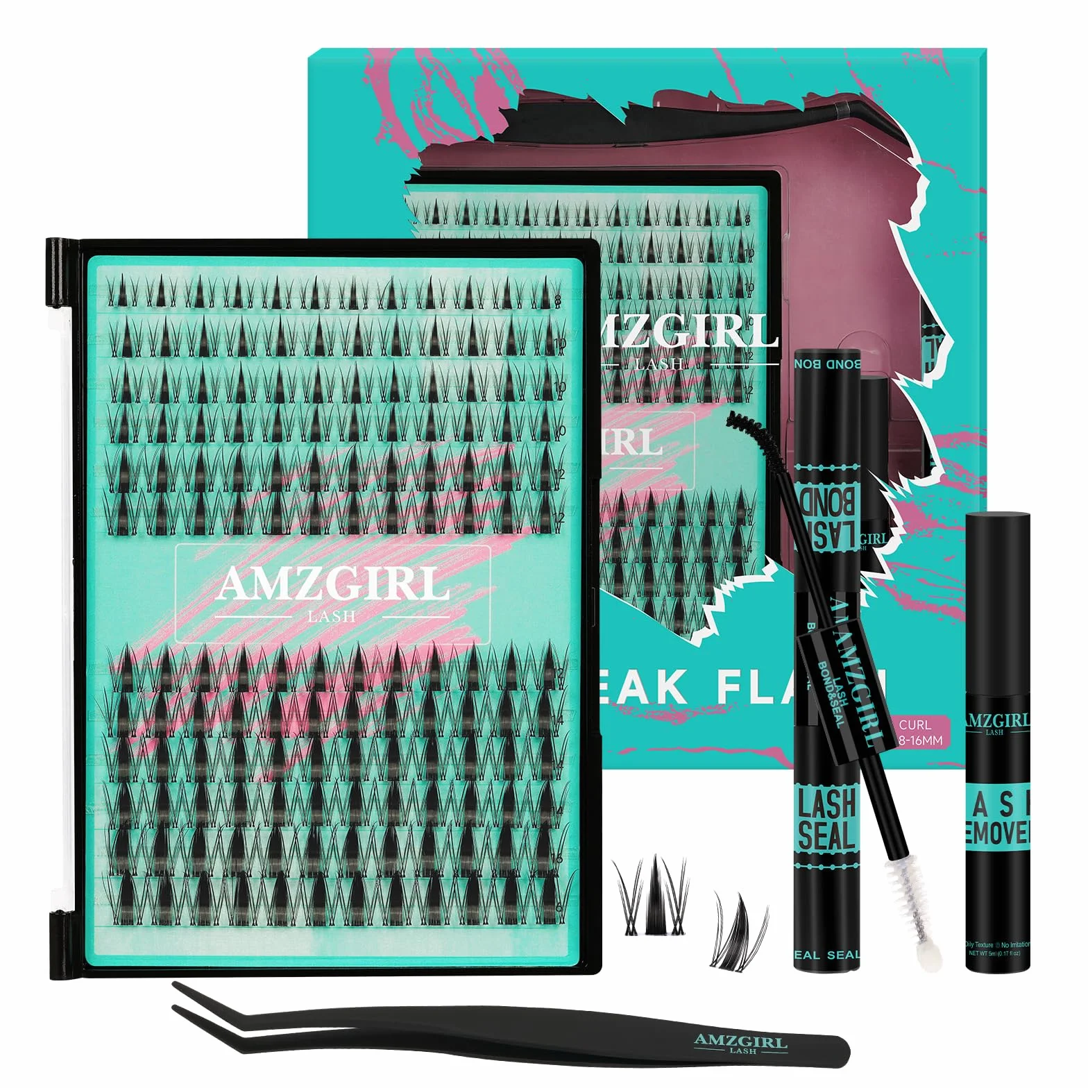 Zestaw przedłużek do rzęs Manga Lashes 144 szt. Fairy Cluster Lashes 8-16 mm Black Bond