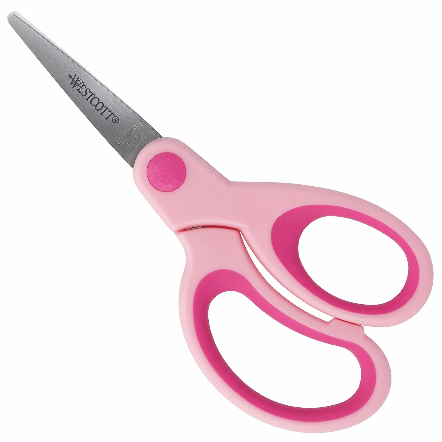 Westcott E-21582 00 Softgrip Kids nożyczki dziecięce z końcówką dla osób praworęcznych, 13 cm, różowe