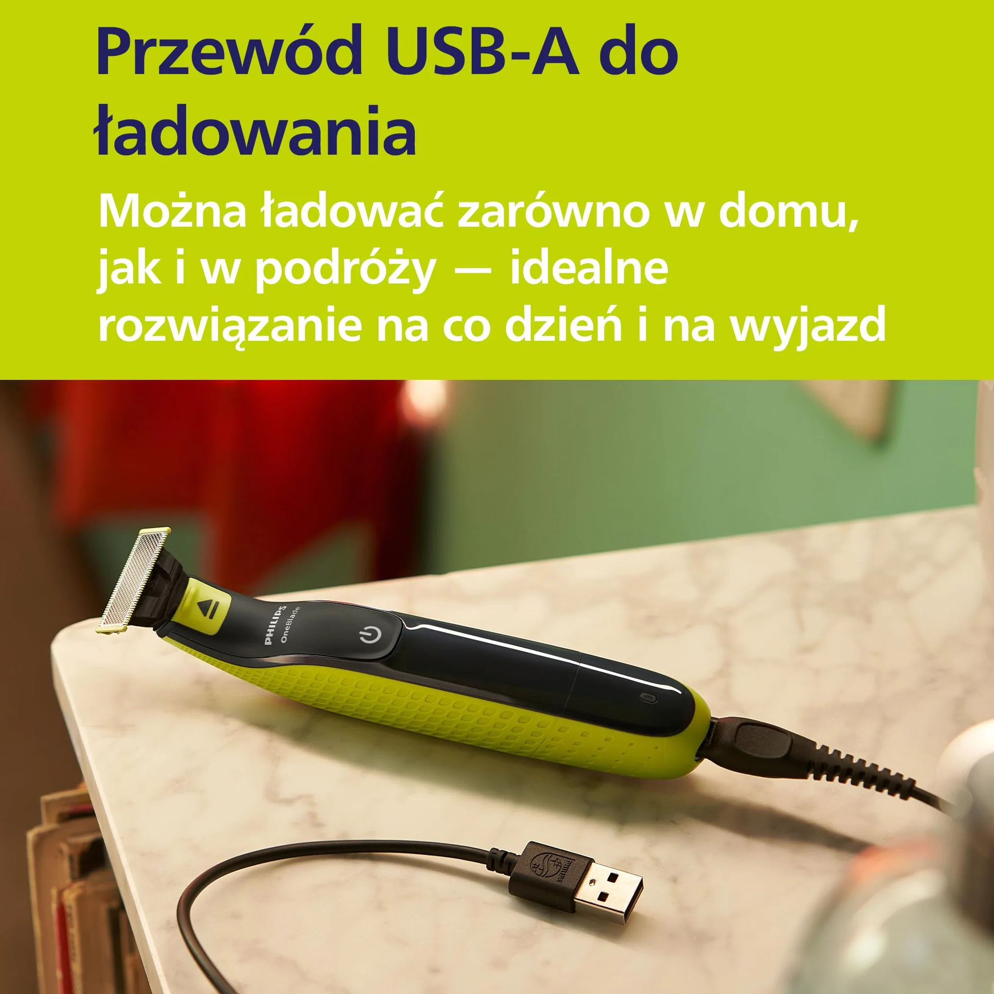 Philips OneBlade 360 Autentyczny Elektryczny trymer i golarka do zarostu, 2x 360 ostrzy, 3x grzebień 1-5 mm, QP2724/31