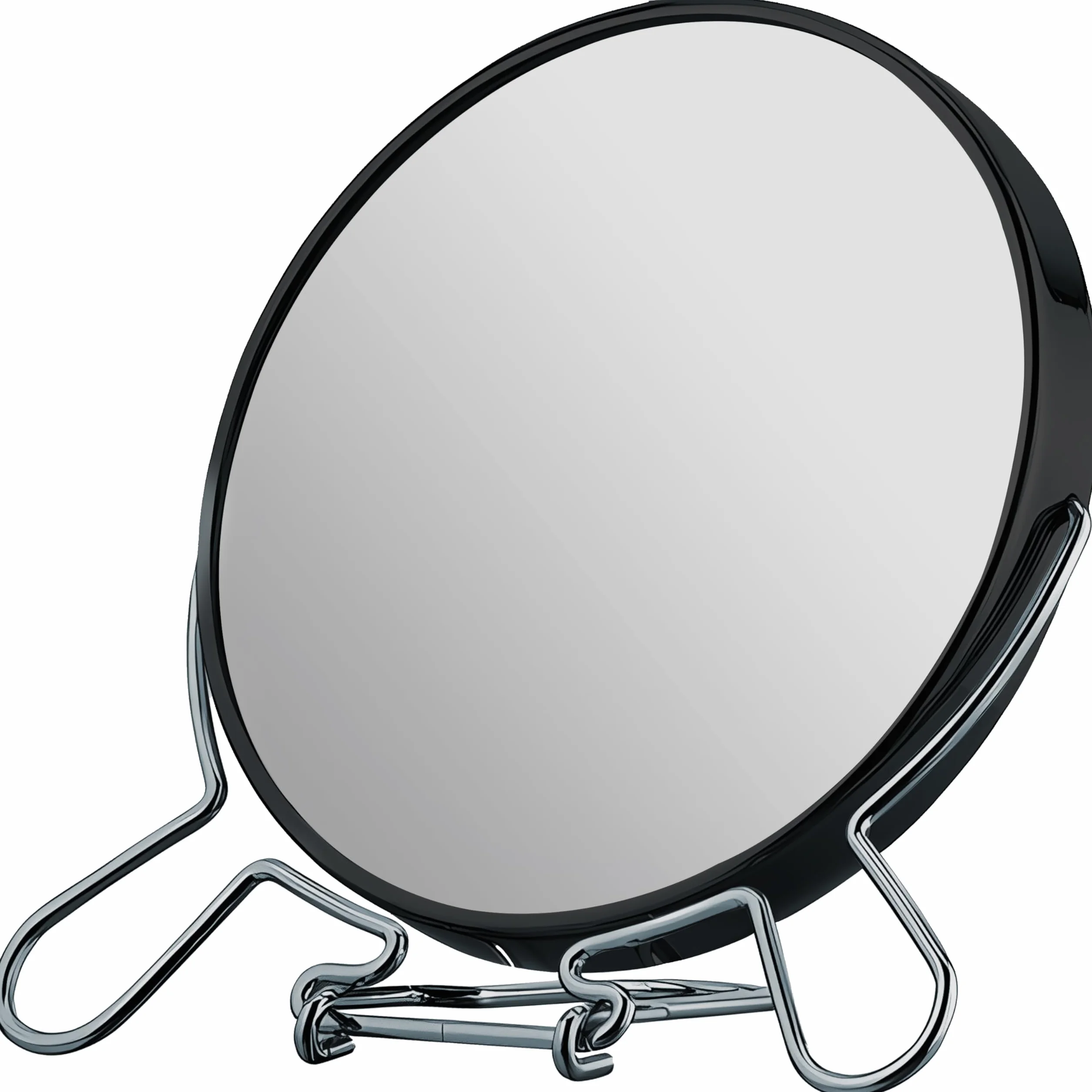 Retoo Dwustronne lusterko kosmetyczne z powiększeniem 1x i 2x, chromowane, obracane 360°, lustro stołowe do makijażu