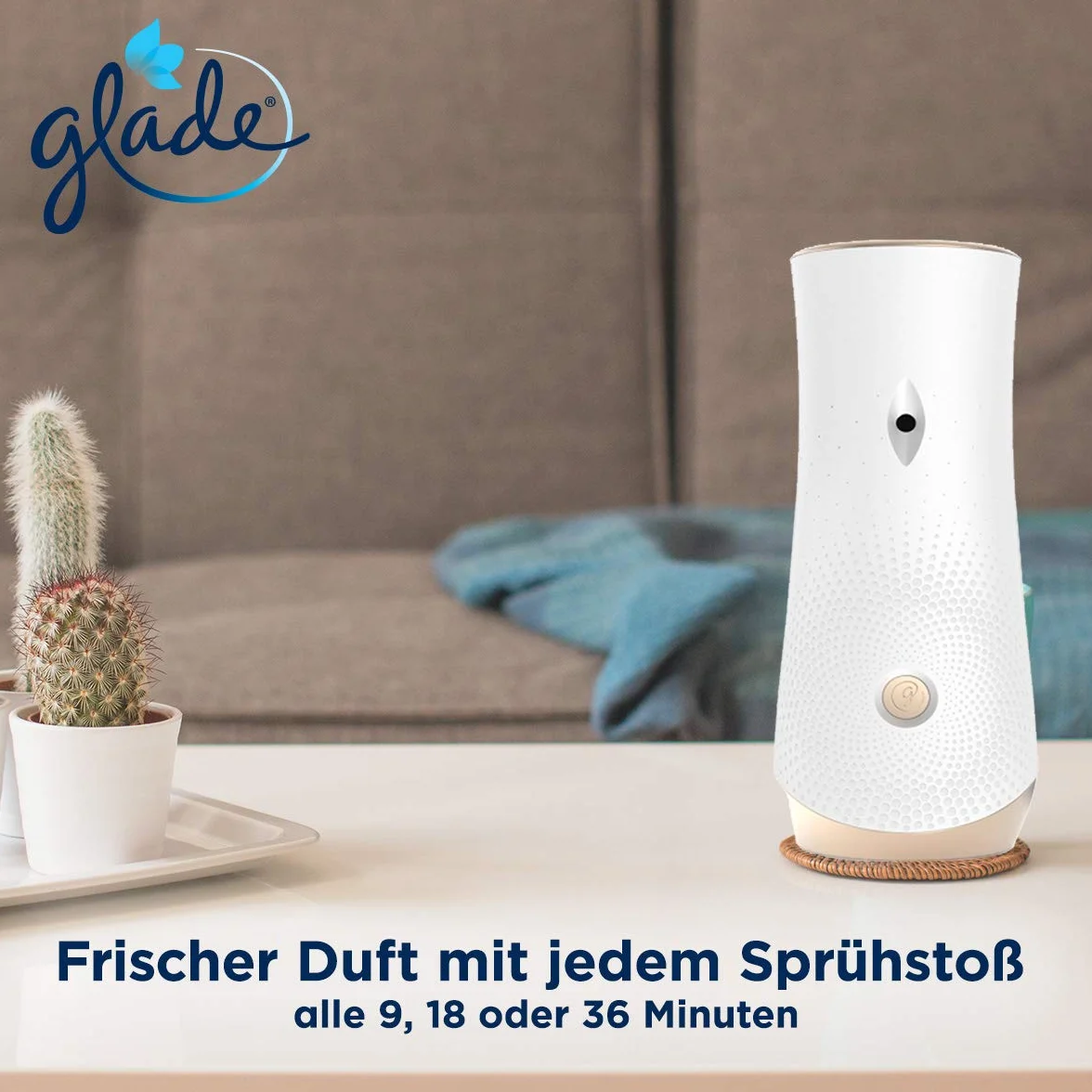 Glade (Brise) Automatyczny spray, zapach do pomieszczeń, uchwyt z 1 wkładem, mandarynka i Sunshine, 1 opakowanie (1 x 269 ml)