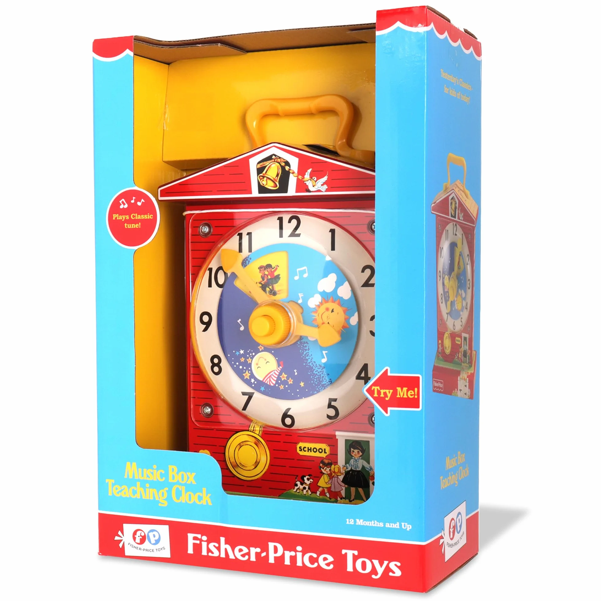 Fisher Price klasyczny zegar dydaktyczny