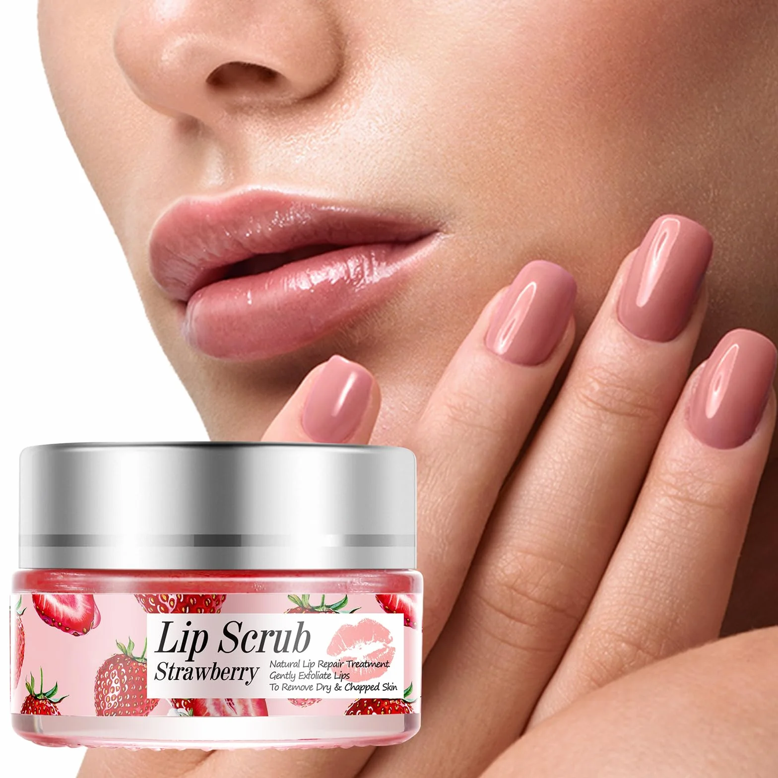 Truskawkowy balsam do ust, nawilżająca maska do ust, nieprzywierająca, odżywcza pielęgnacja ust, aby rozjaśnić zmarszczki ust, odpowiedni dla każdego lipmask1-3