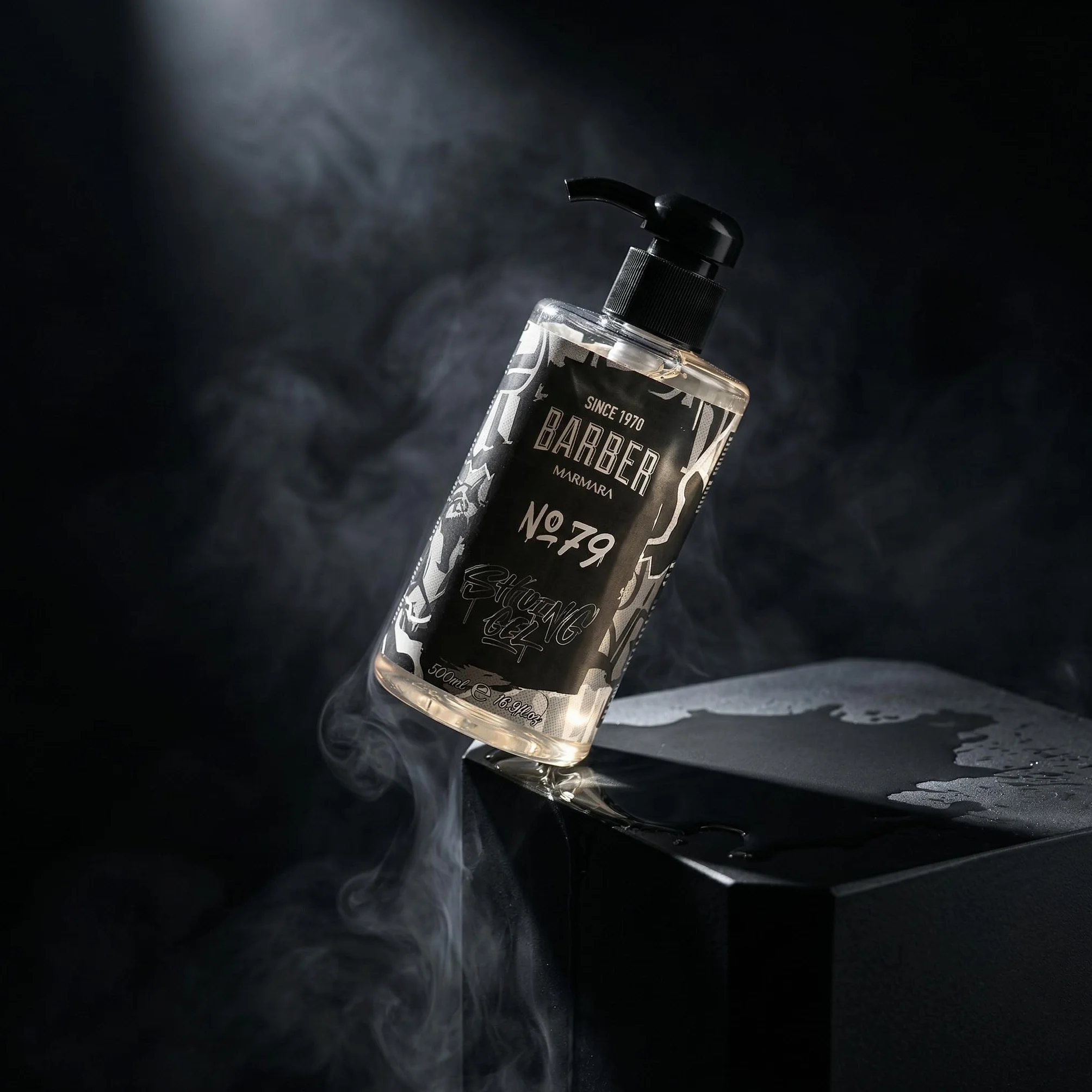 Barber Marmara Żel do golenia nr 79 dla mężczyzn, przezroczysty, bez piany, z pompką, profesjonalna jakość tureckiego barbera, 500ml. Idealny do konturów brody i precyzyjnego golenia.