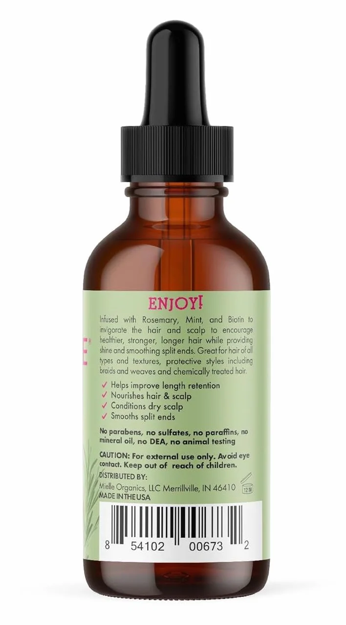 MIELLE Rosemary Mint Scalp & Hair STRENGTHENING Oil 59ML, Pojedynczy, Standardowy
