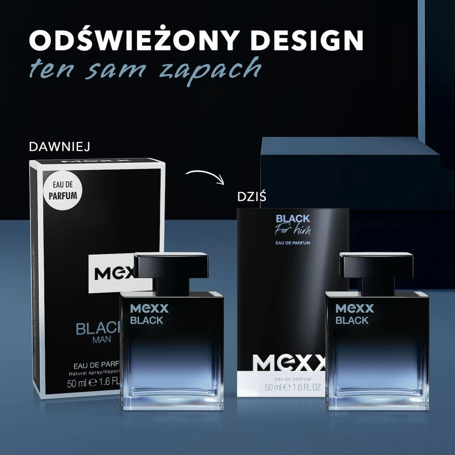 Mexx Black Woda Perfumowana dla Mężczyzn, o Drzewnych i Morskich Nutach Zapachowych, 50 ml