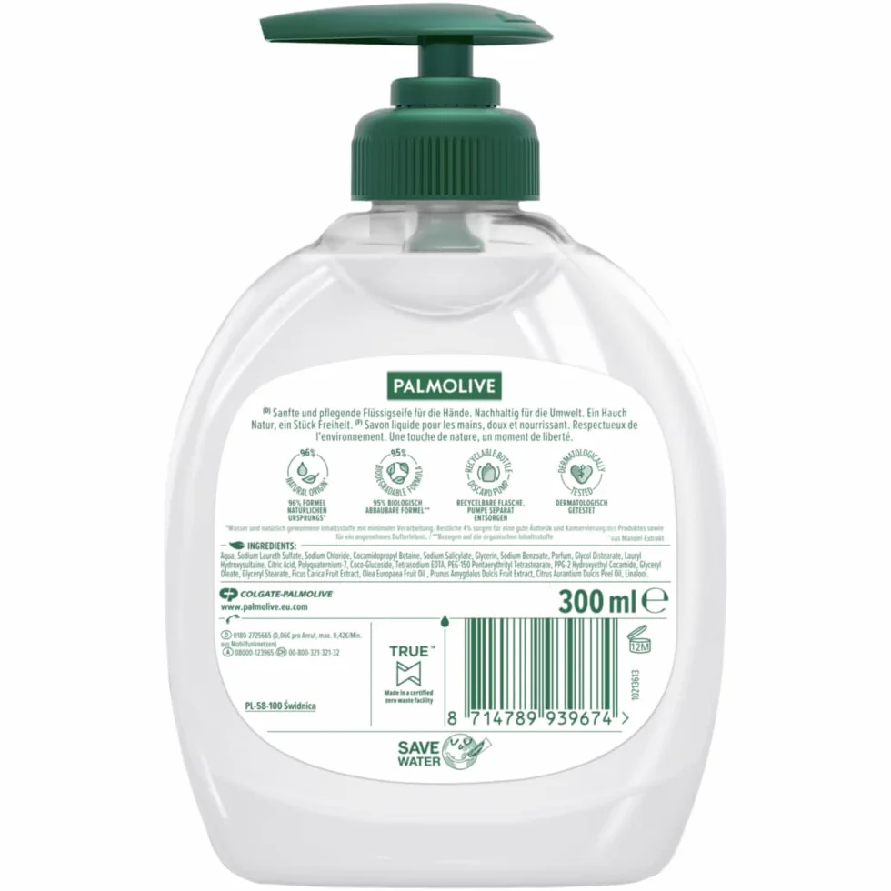 Palmolive Naturals mydło z mlekiem i oliwką 6 x 300 ml – mydło w płynie do wszystkich rodzajów skóry, mydło do rąk, mydło w płynie do rąk