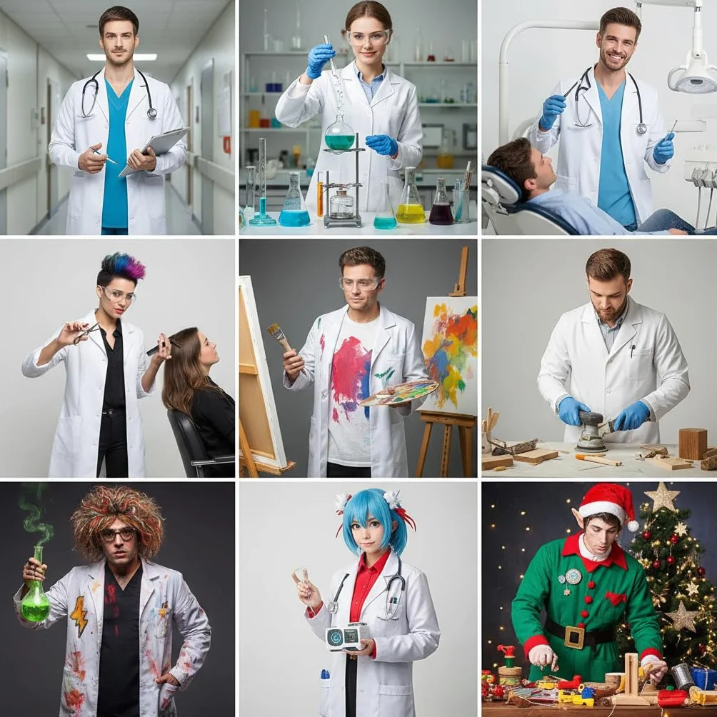 Fartuch laboratoryjny, bawełna, dla kobiet i mężczyzn, biały fartuch lekarski z guzikami, 3 kieszenie, długi rękaw, płaszcz laboratoryjny, odzież robocza, płaszcz lekarski, odzież ochronna do
