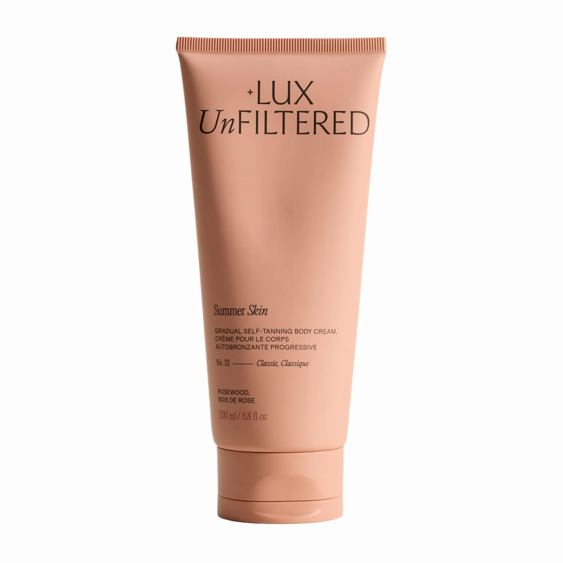 + Lux Unfiltered N°32 stopniowy samoopalacz nawilżający w kolorze różanego owocu – balsam samoopalający bez pomiarów – Gradual Self Tanner – bestsellery Self Tanner (drewno różane)