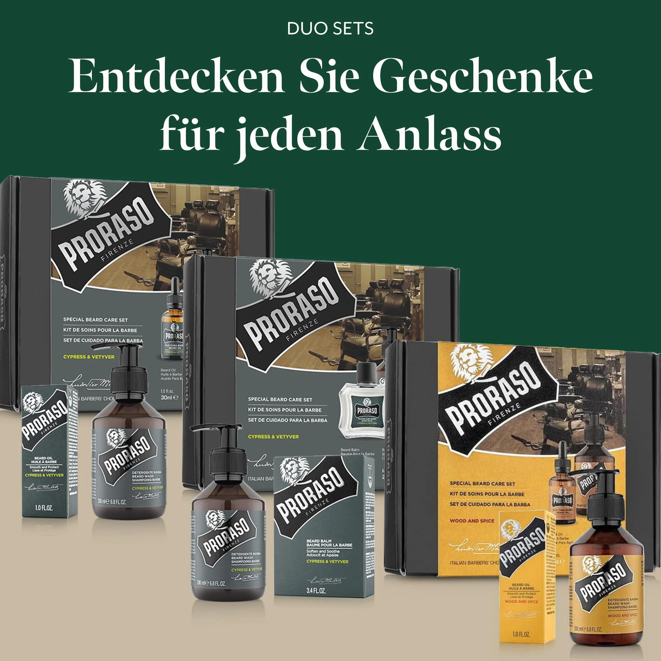 Proraso Zestaw duetów Szampon i olejek do brody Wood & Spice