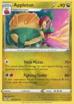 Pokemon pojedyncza karta APPLETUN 121/203 ewoluujące narty