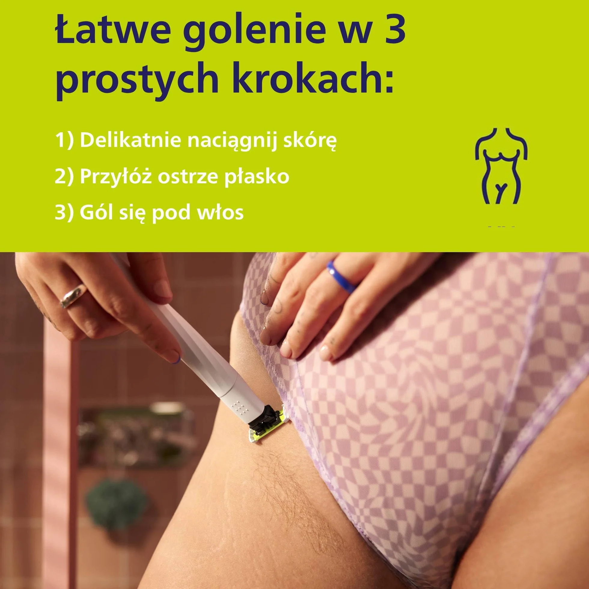 Philips OneBlade Intimate, pielęgnacja okolic intymnych, przycinanie i golenie z dodatkową ochroną skóry, dla zadbanego efektu bez całkowitego wygolenia, model QP1924/28