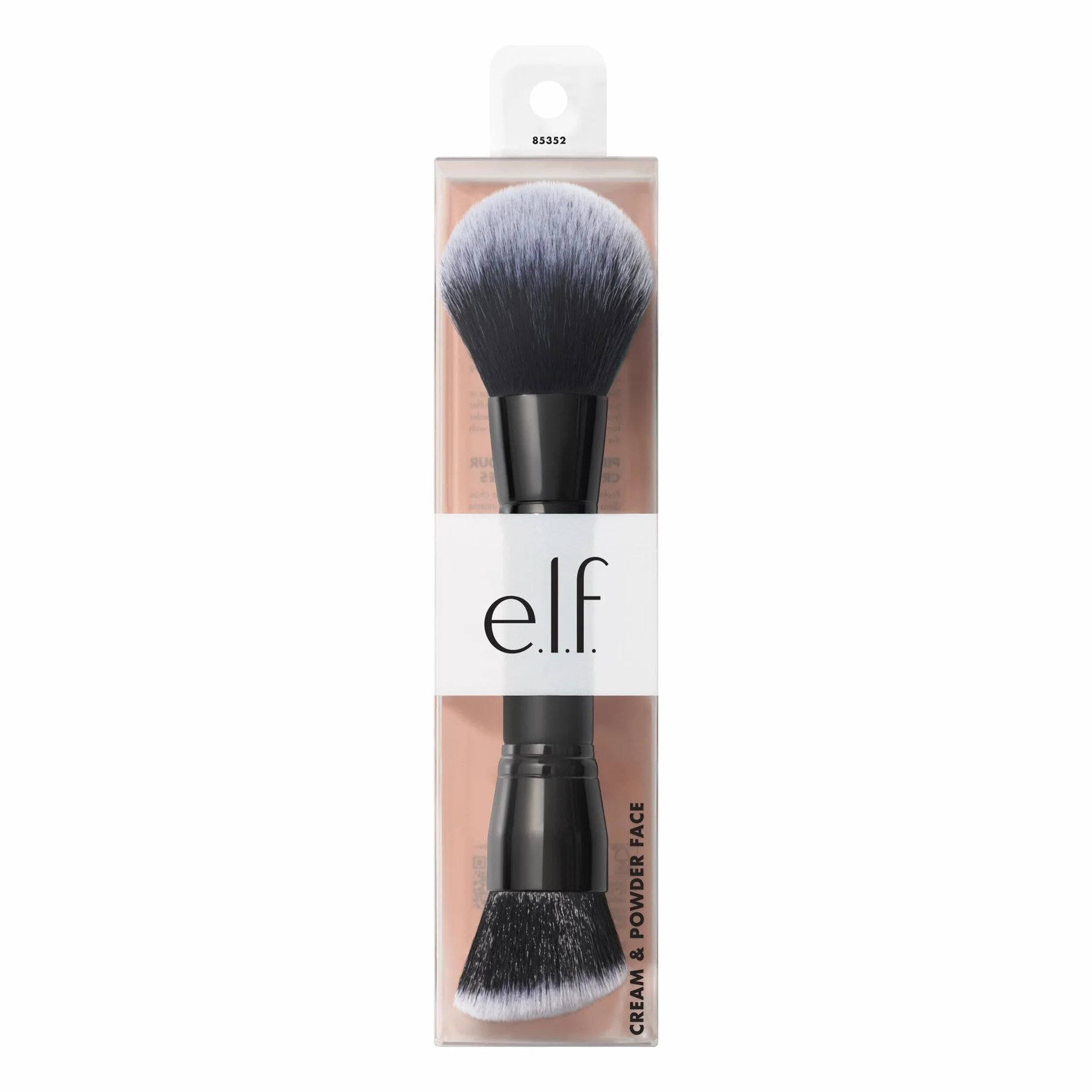e.l.f. Dual-Ended Cream + Powder Brush – dwa w jednym pędzle do makijażu dla pięknego, Airbrushed, wegański, nietestowany na zwierzętach