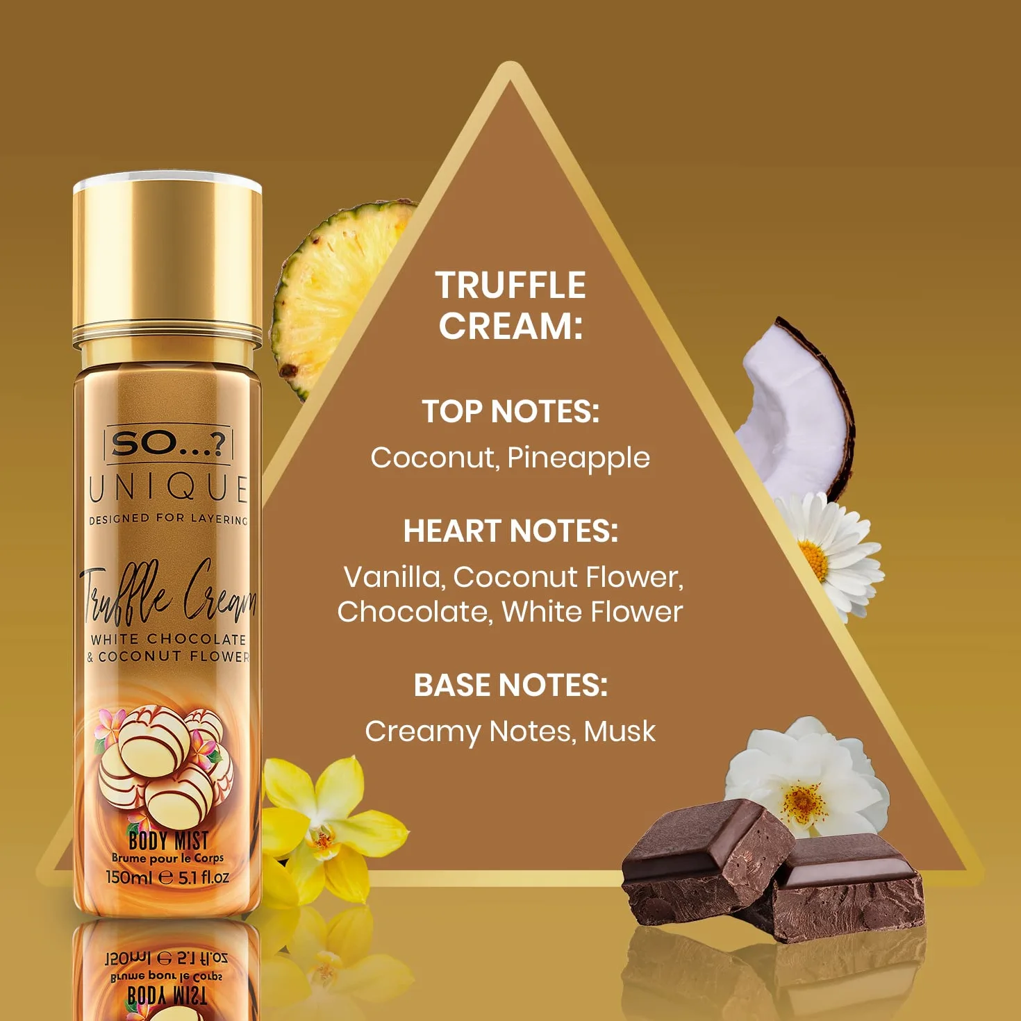 So... ?. Unique damski zestaw zapachowy Candy Kiss, Truffle Cream, Sweet Pea, Vanilla Candy spray do ciała, mieszany zestaw zapachowy, 150 ml (3 sztuki)