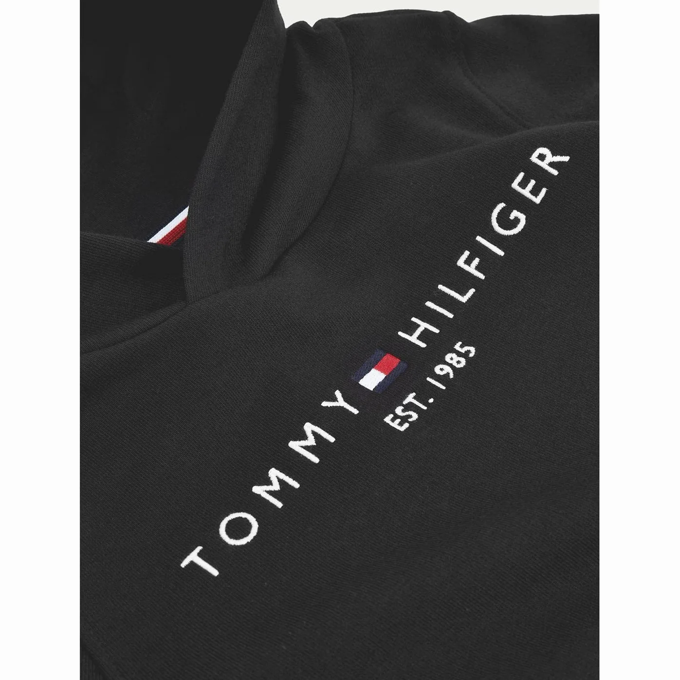 Tommy Hilfiger Bluza dziecięca unisex Essential Hoodie z kapturem, Czarny (Black), 12 lat