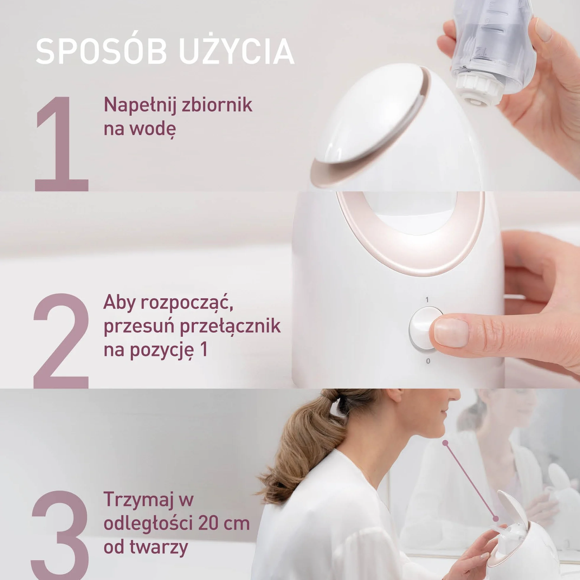 Panasonic EH-XS01 Sauna kosmetyczna do twarzy (technologia nanojonowa, głębokie oczyszczanie, silne nawilżenie)