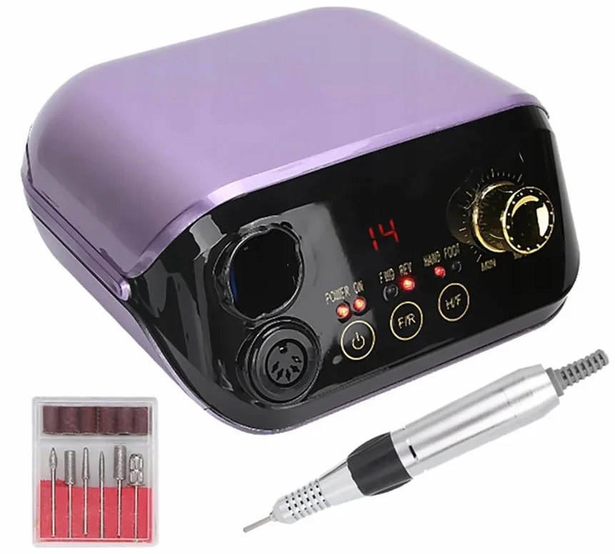 Frezarka Do Paznokci 65W 35000 RPM Twist-Lock Zestaw Frezów Cicha Praca