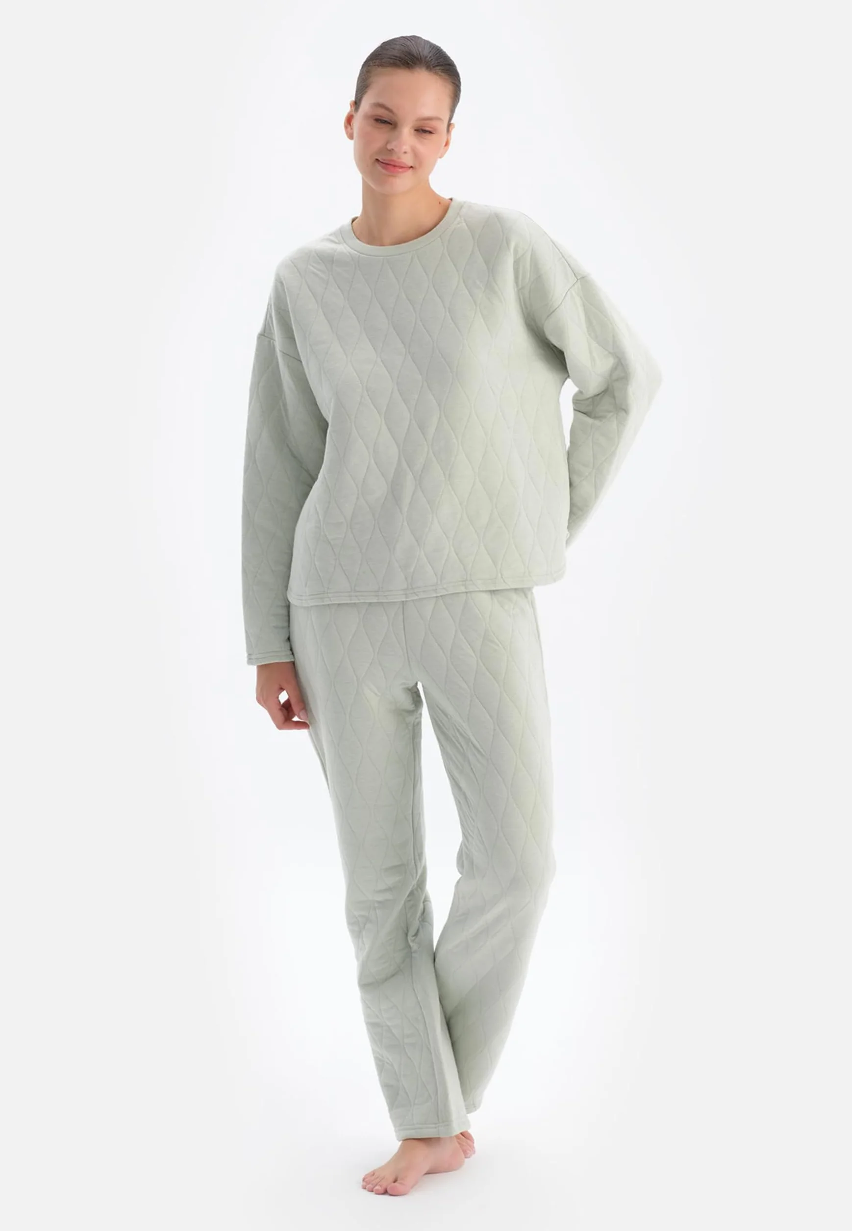Dagi piżama top Kobiety Quilted Pajama Top