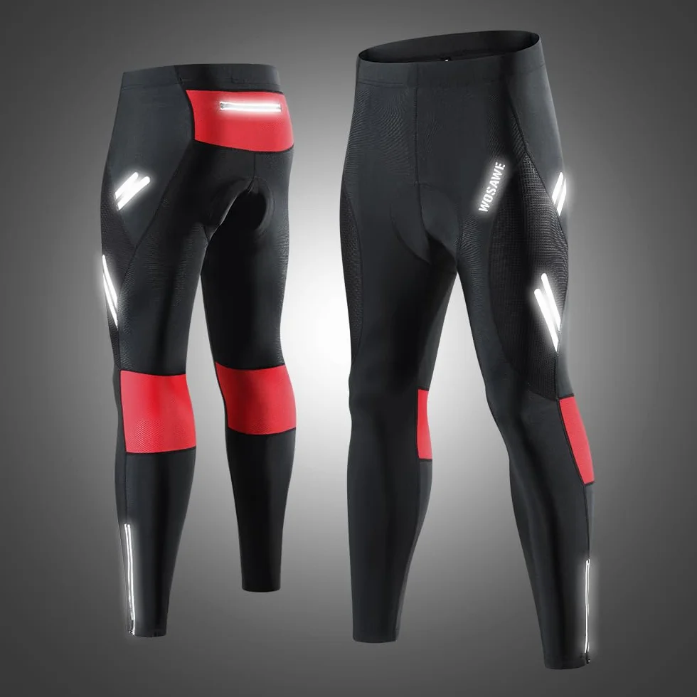 WOSAWE Męskie spodnie rowerowe oddychające 3D żelowe legginsy kompresyjne rower 3/4 długie spodnie capri