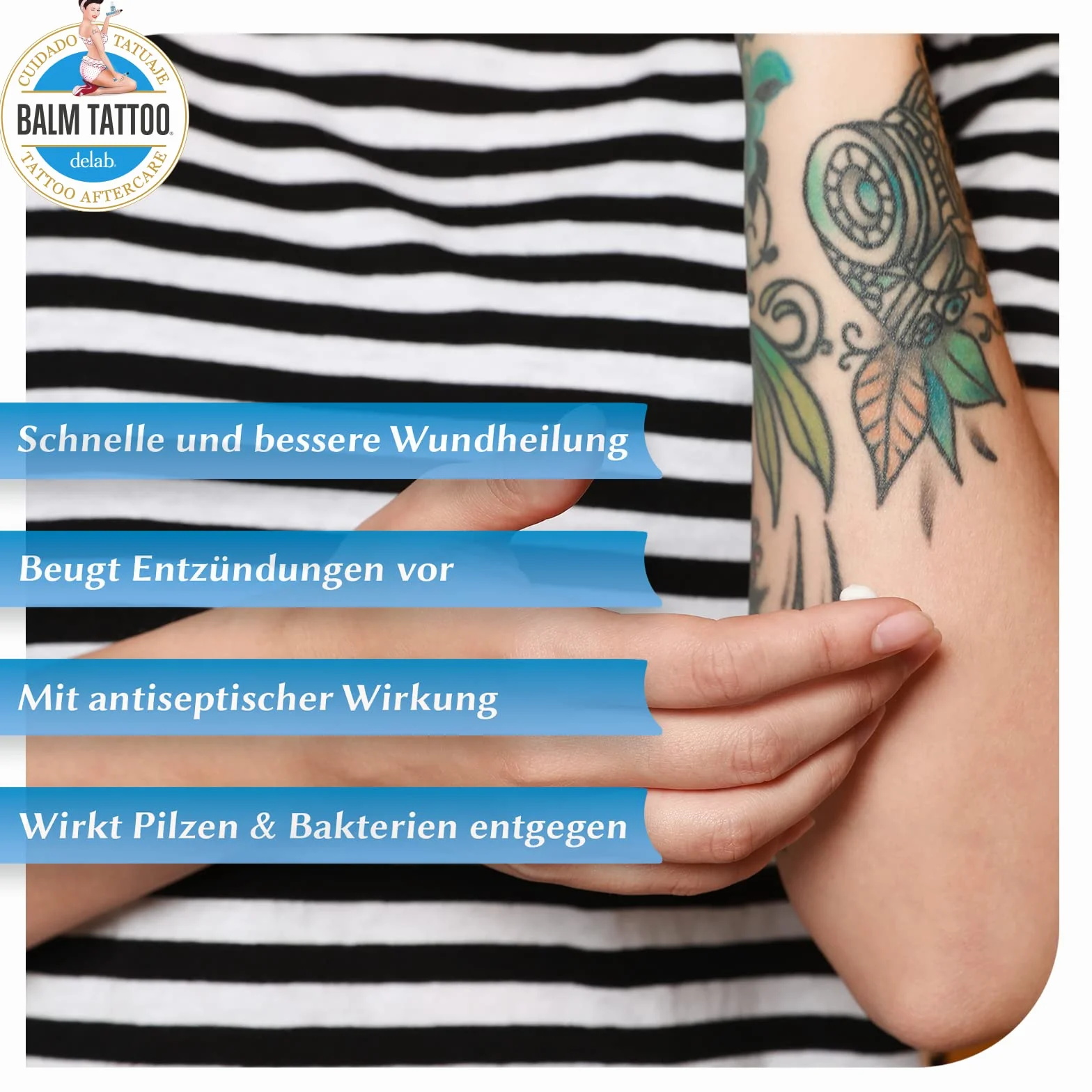 Balm Tattoo Oryginalny krem do tatuażu 100 g - Linia szybkiego wchłaniania Aftercare - Ułatwia gojenie się tatuażu i gojenie się tatuażu - Wspomaga wyraźne rezultaty