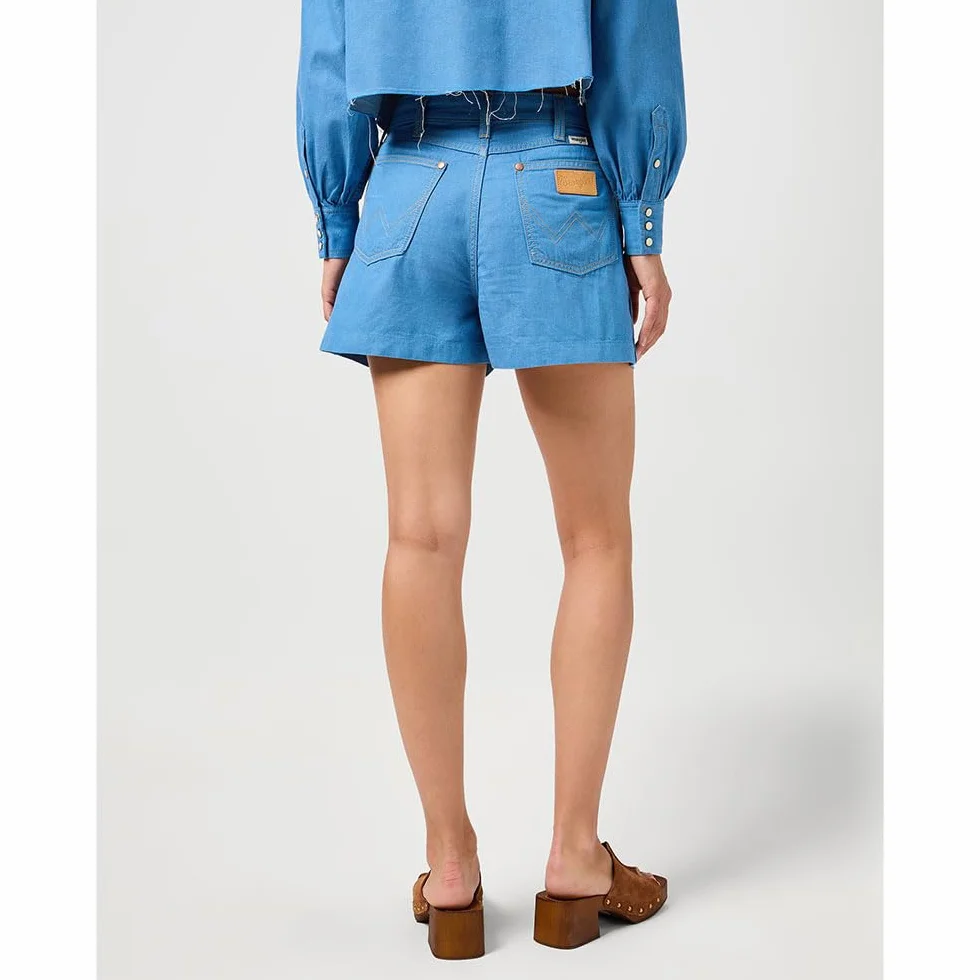 Wrangler Pleated Short - Szorty jeansowe Kobiety