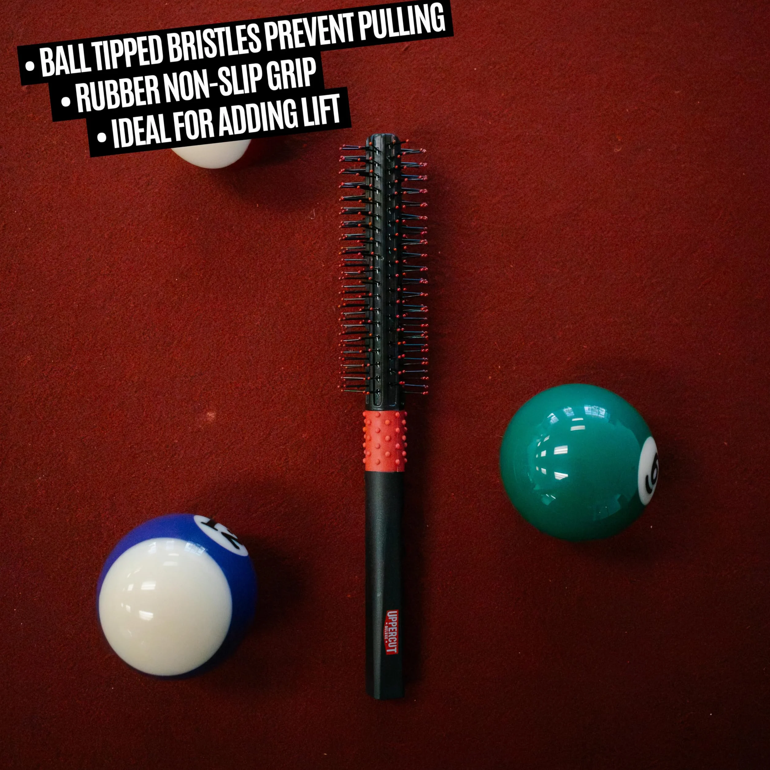 Uppercut Deluxe Quiff Roller For Hair Styling, Volumising Mens Styling Hair Brush to Lift the Hair with Spaced Ball Tipped Bristles to Prevent Pulling