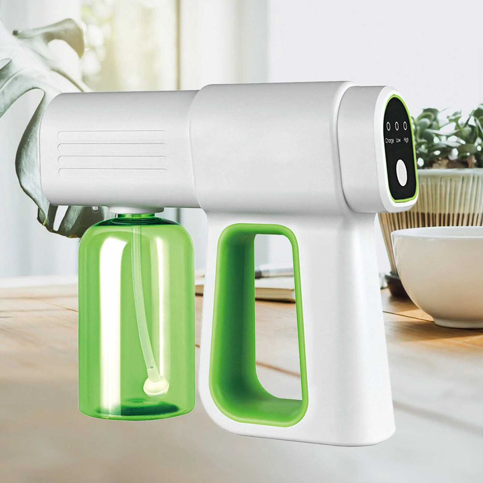 Nano pistolet parowy z ładowaniem USB z niebieskim | elektryczna zamgławiarka do domowego biura | 2600 mAh 380 ml - zielony