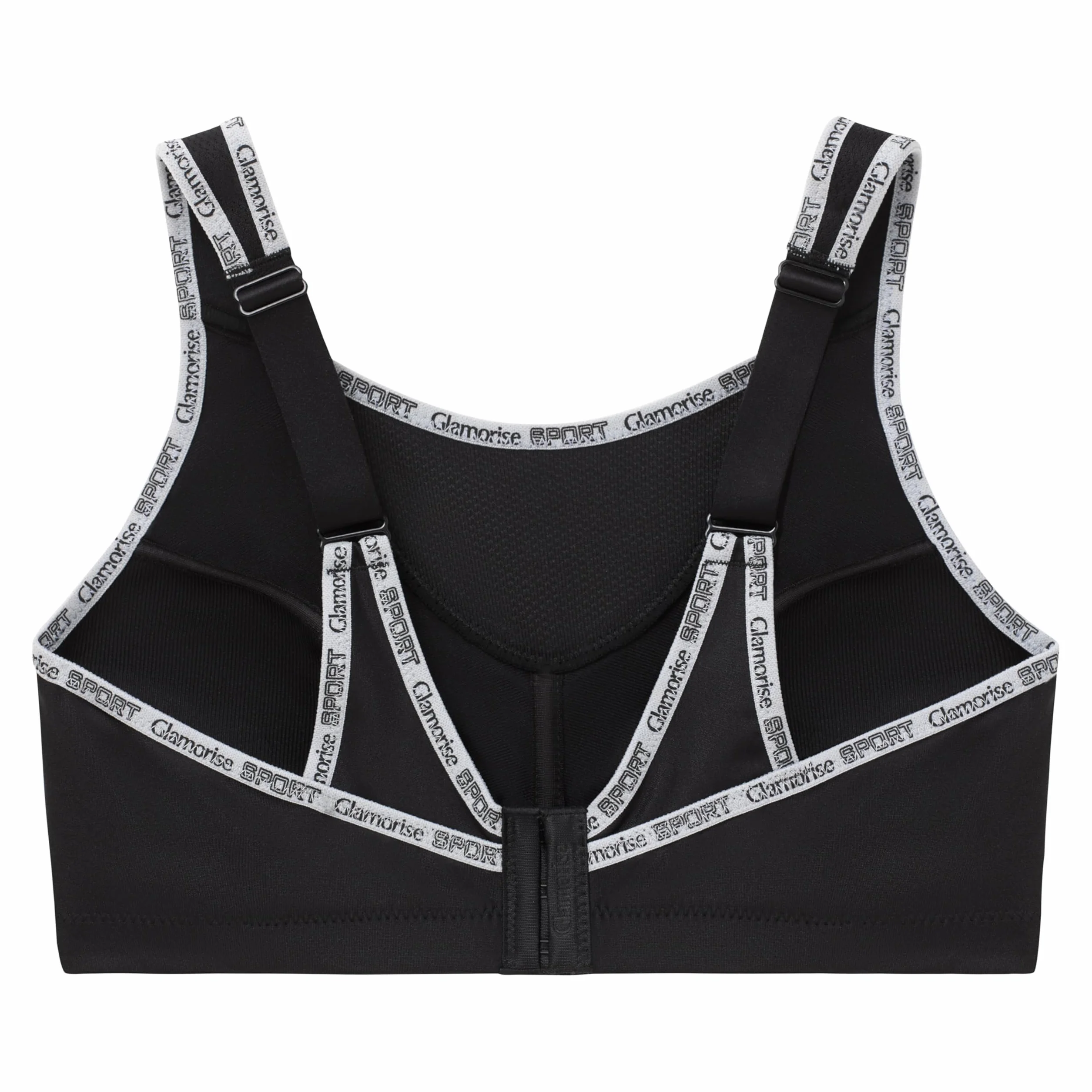 Glamorise Biustonosz damski z perfekcyjnym trzymaniem sportowy biustonosz, czarny, 100H