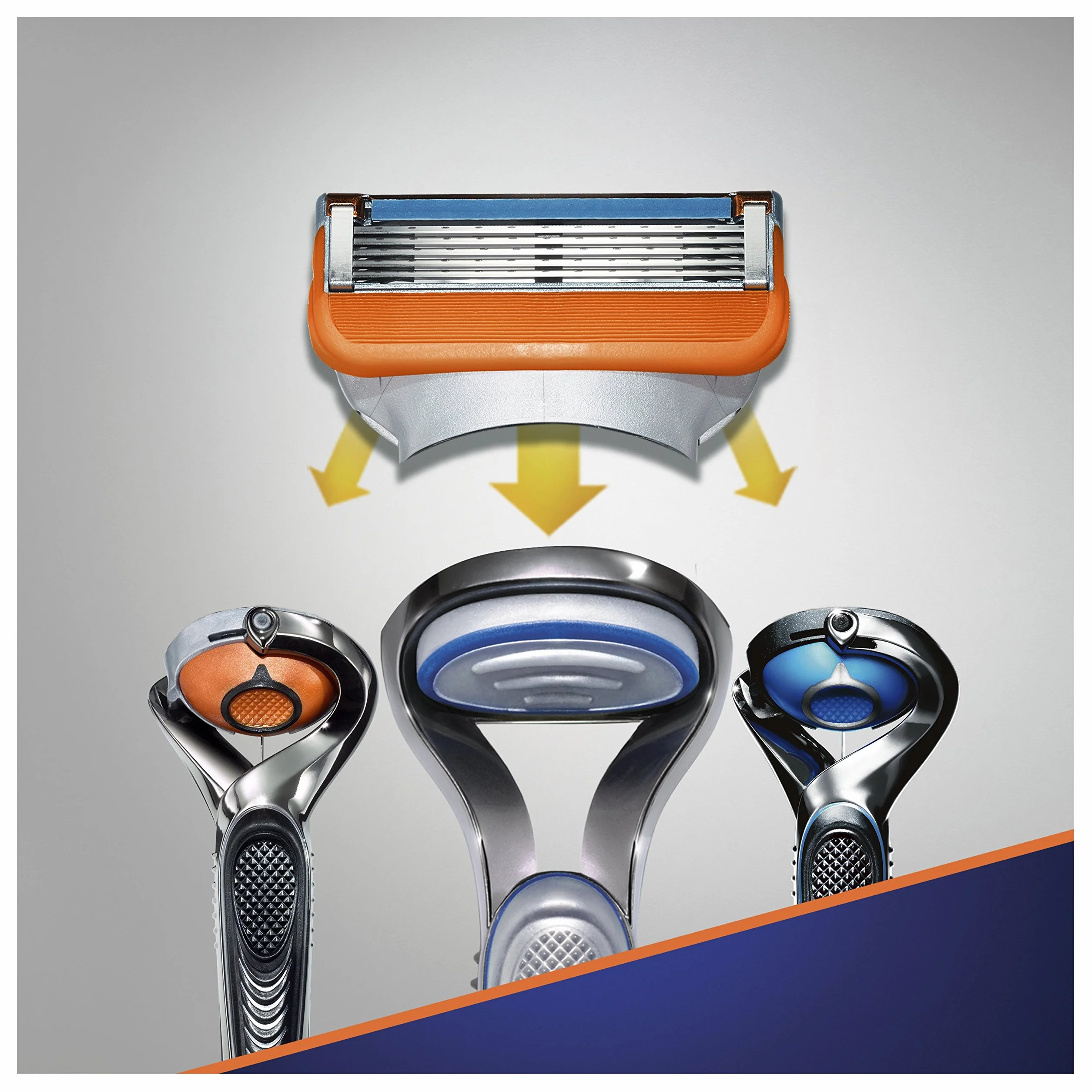 Gillette Fusion5 Ostrza Wymienne do Maszynki do Golenia, (8 sztuk), z 5 Ostrzami Zmniejszającymi Tarcie, 8 Ostrz Wymiennych + Żel 200 ml