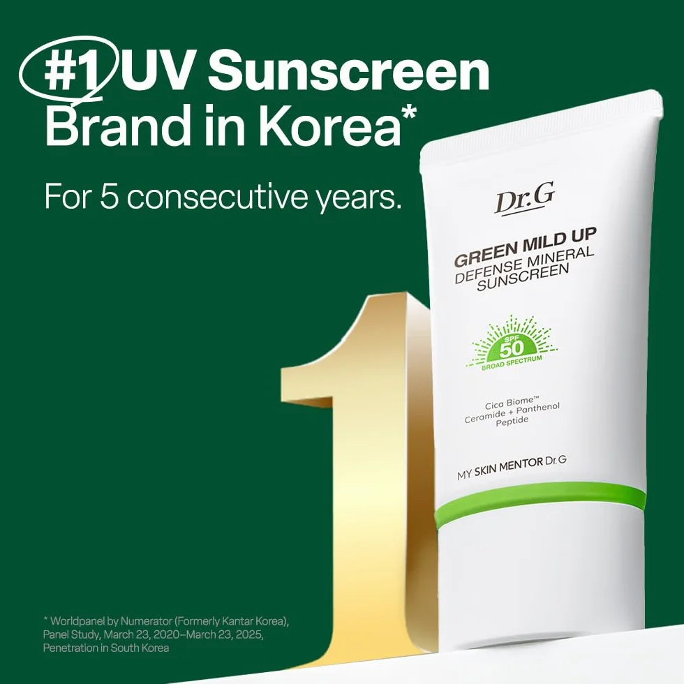 Dr.G Green Mild Up Sun (50 ml 19 ml) SPF50+ PA+++ krem przeciwsłoneczny ochrona UVB