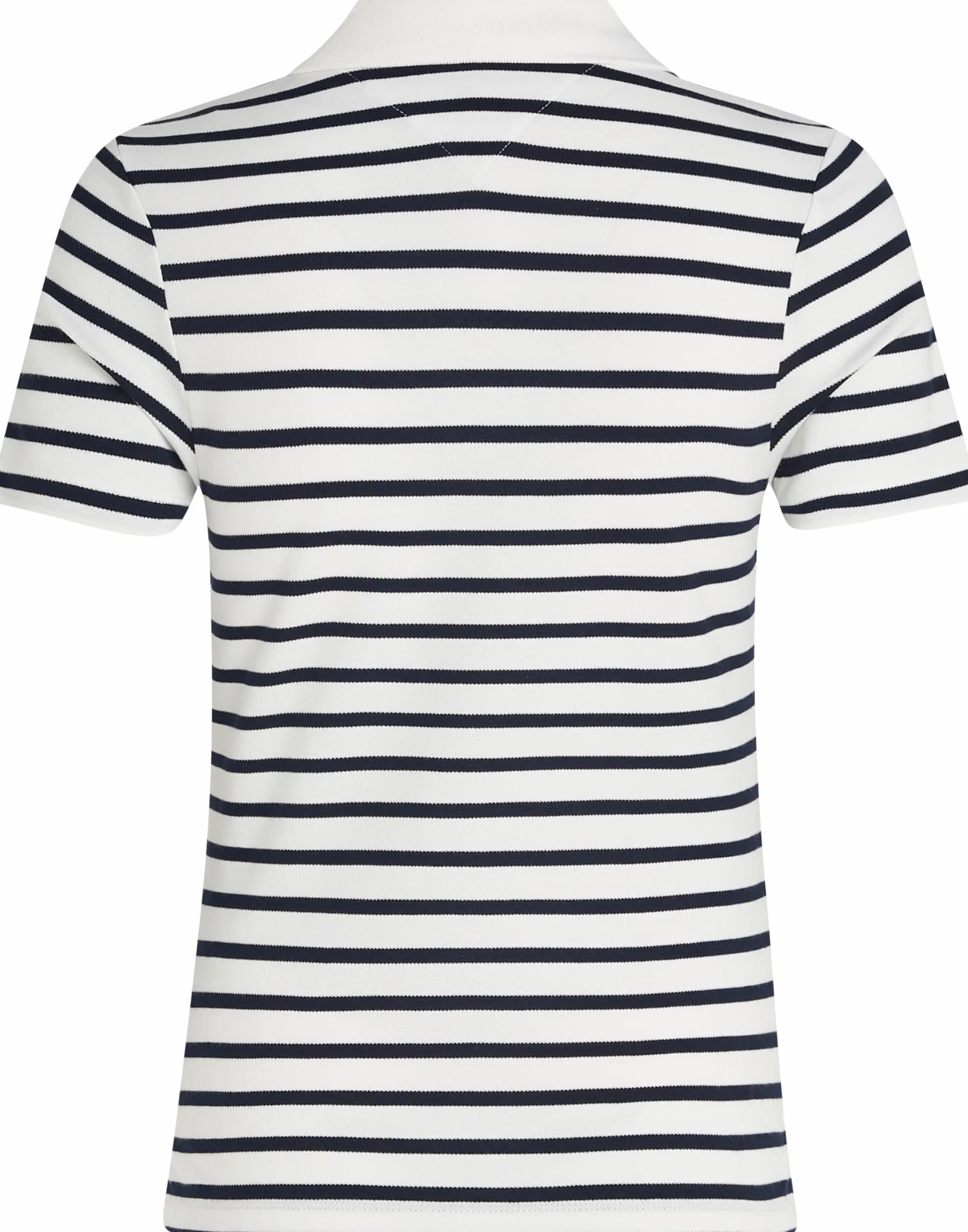 TOMMY HILFIGER Damska koszulka polo 1985 SLIM PIQUE SS WW0WW43225, niebieska, M, Niebieski (Breton Ecru/Dark Night Navy Stp), M
