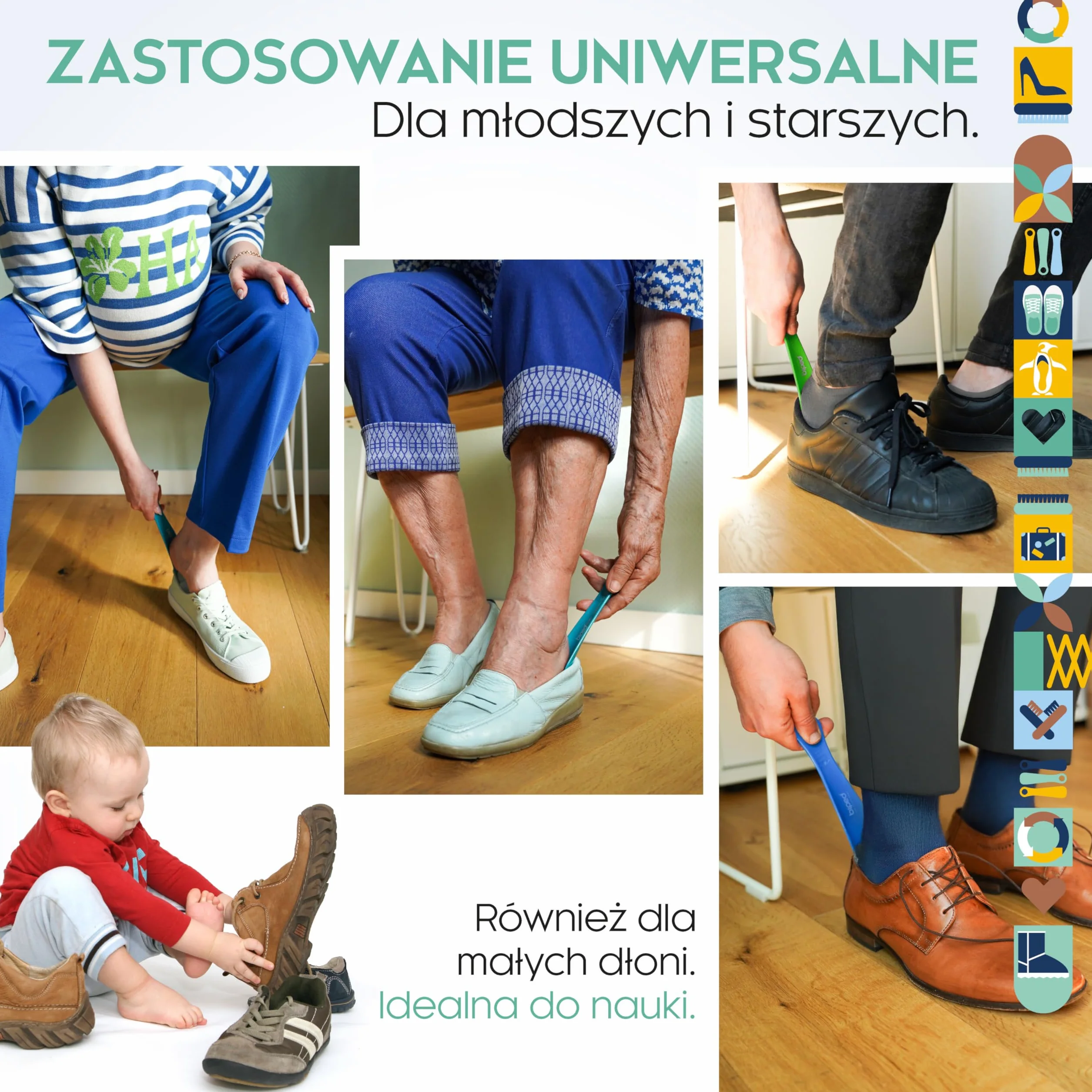 biped zestaw 3 łyżek do butów z tworzywa 18 cm – Ergonomiczne mini łyżki podróżne – Praktyczne lekkie akcesoria dla dzieci i dorosłych z1570(dark sky)
