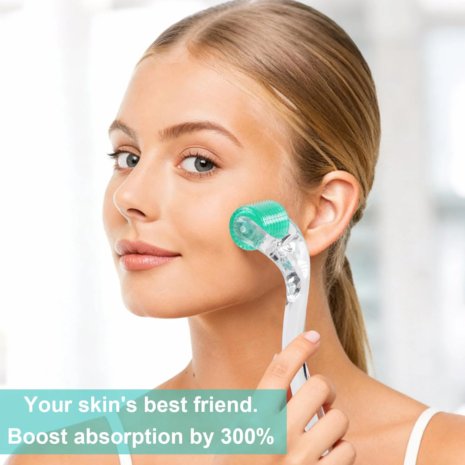 Derma roller z 192 igłami, system mikroigieł, przeciwstarzeniowy, przeciw trądzikowi, rozstępom, cellulitowi, utracie skóry, wypadaniu włosów (0,5 mm)