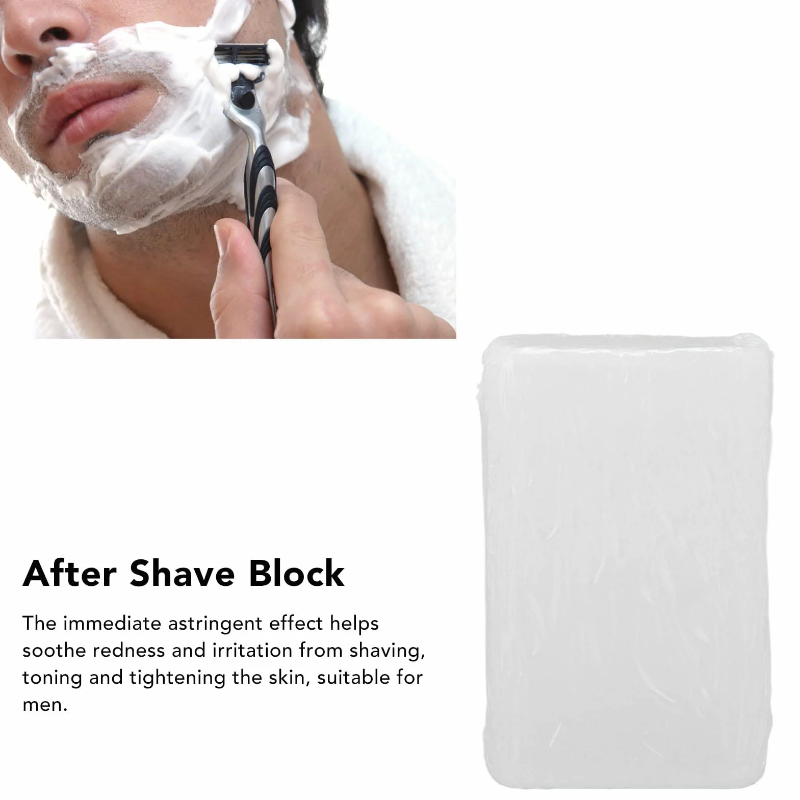 After Shave Alum Block, Alaun Post Shave Alaun Block After Shave Alaun Block Home Travel Tragbare Männer Hautberuhigender Post Shave Stein für Jeden Nassrasierer