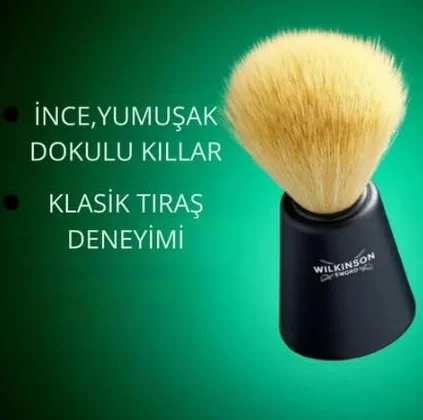 Wilkinson Sword 7000235V Pędel do Golenia dla Mężczyzn, 36 x 45 x 151 mm, Czarny/Beżowy